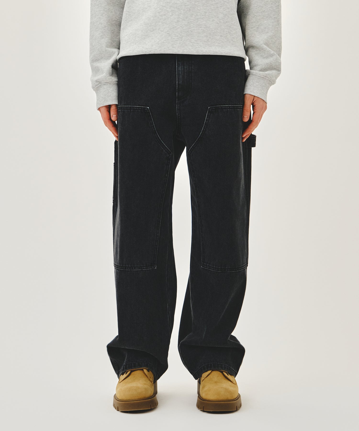 Marithe & Francois Girbaud - Double Knee Denim Pants (Black) product image 1 | TRAB K-Fashion Australia