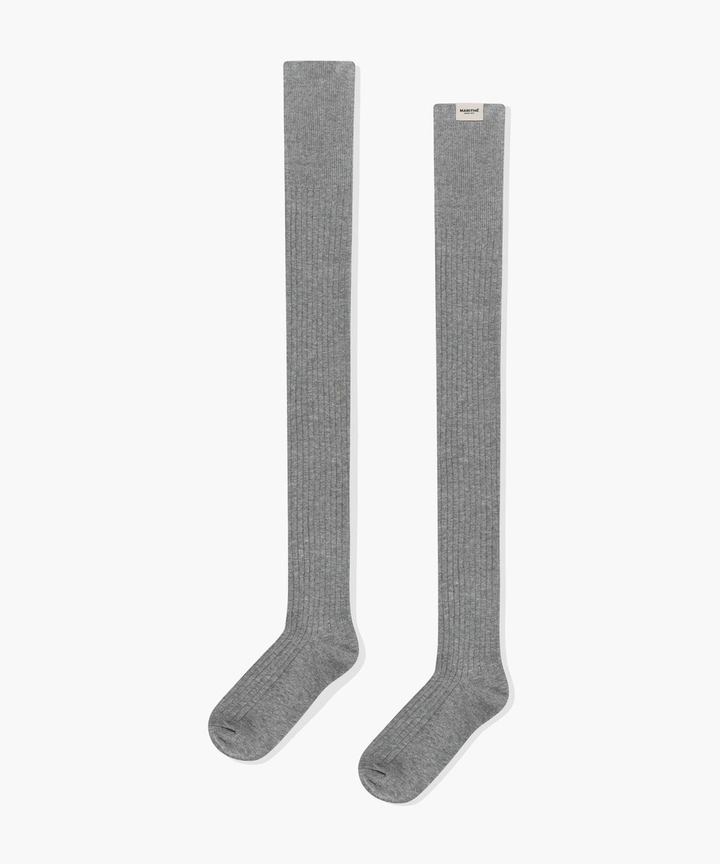 Marithe & Francois Girbaud - Over Knee Long Socks (Light Heather Gray) product image 1 | TRAB K-Fashion Australia