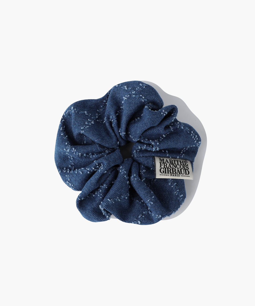 Marithe & Francois Girbaud - Classic Logo Denim Pattern Hair Scrunchie (Blue) product image 1 | TRAB K-Fashion Australia