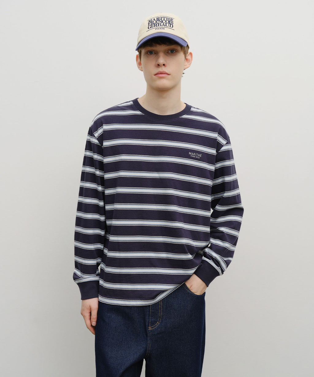 Marithe & Francois Girbaud - Multi Color Stripe Long Sleeve (Navy) product image 1 | TRAB K-Fashion Australia