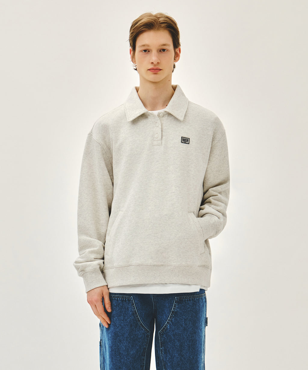 Marithe & Francois Girbaud - Classic Logo Wappen Collar Sweatshirt (Oatmeal) product image 1 | TRAB K-Fashion Australia