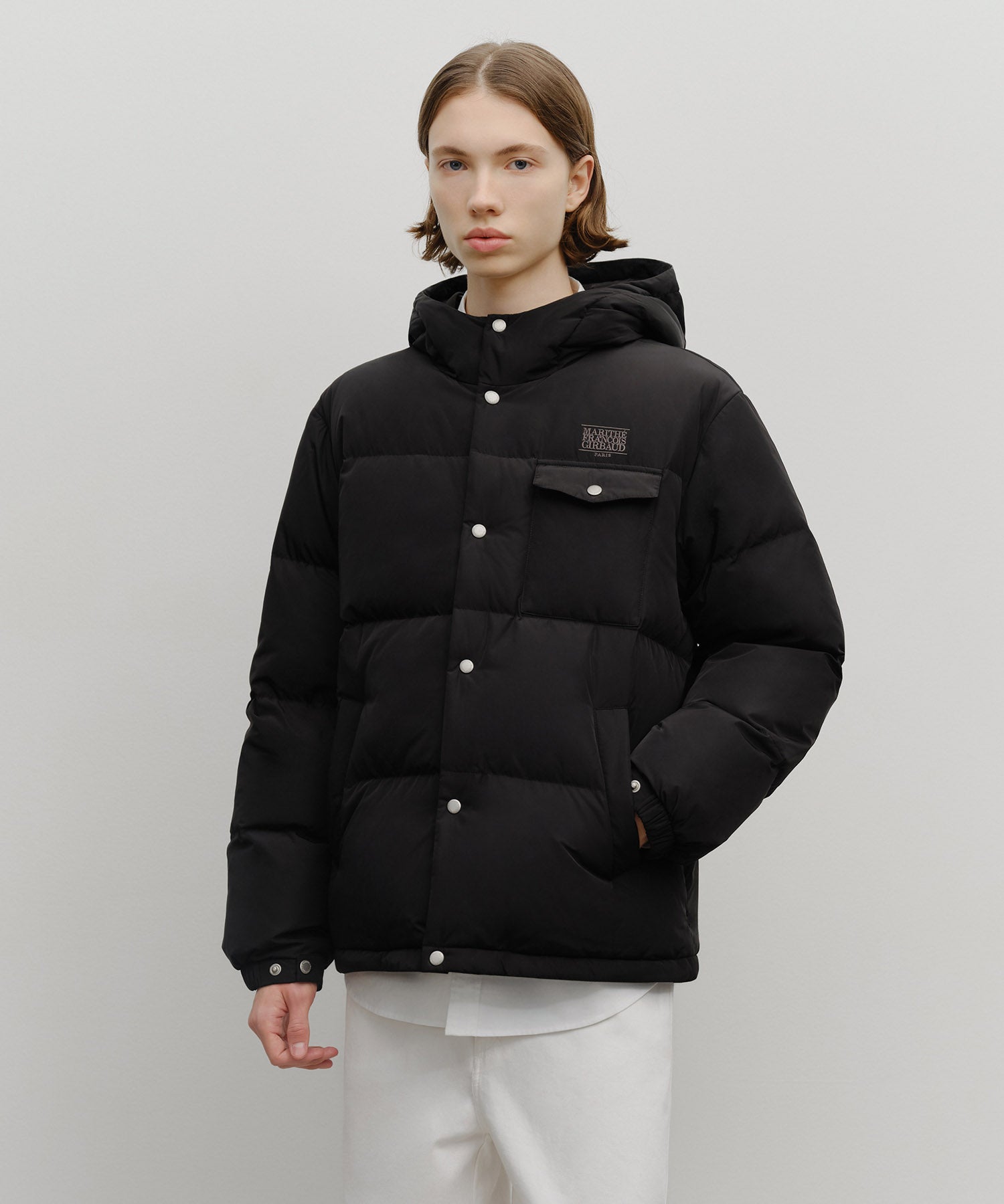 Marithe & Francois Girbaud - Hooded Chest Pocket Down Jacket (Black) product image 1 | TRAB K-Fashion Australia
