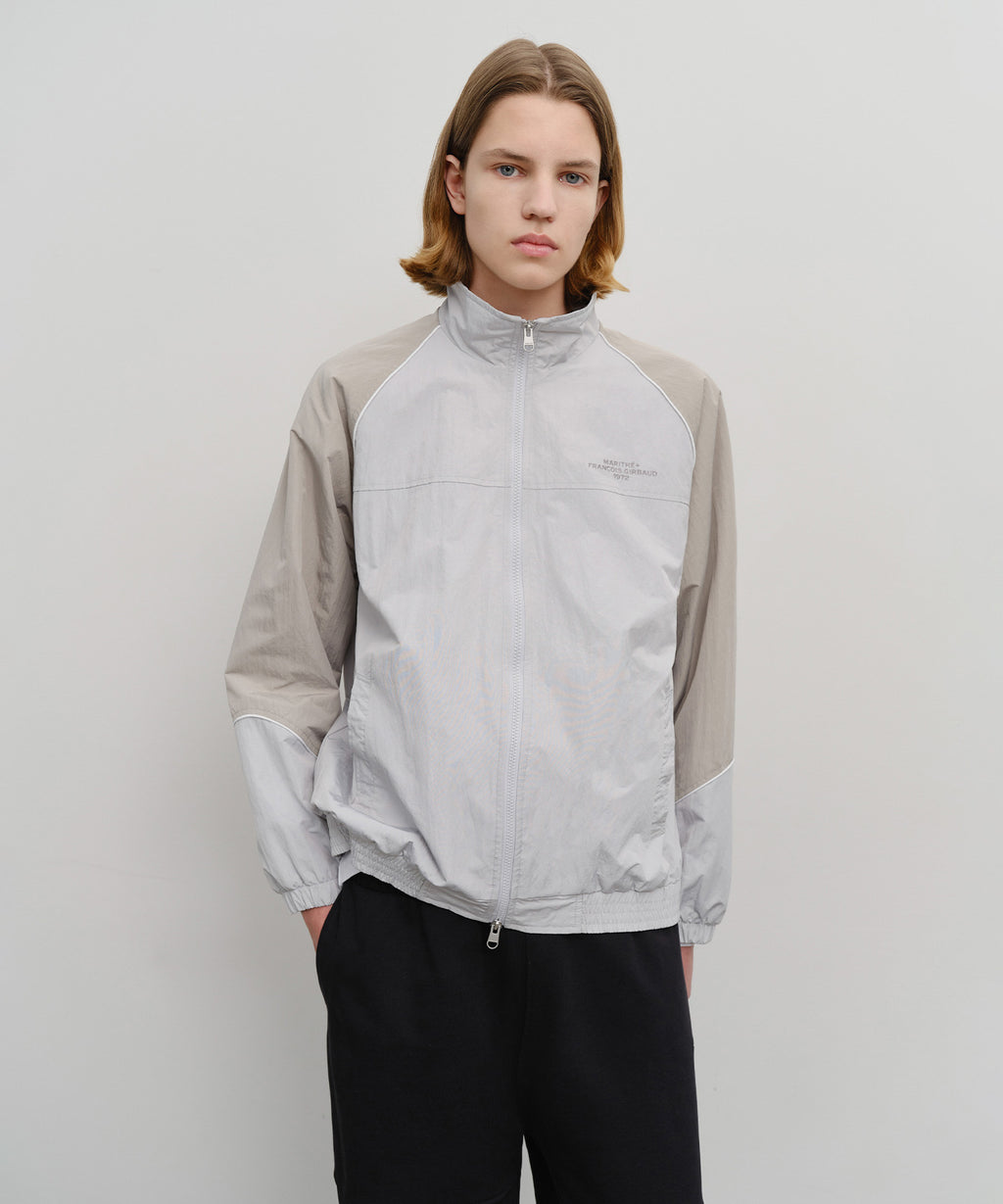 Marithe & Francois Girbaud - Color-block Highneck Windbreaker (Light Gray) product image 1 | TRAB K-Fashion Australia
