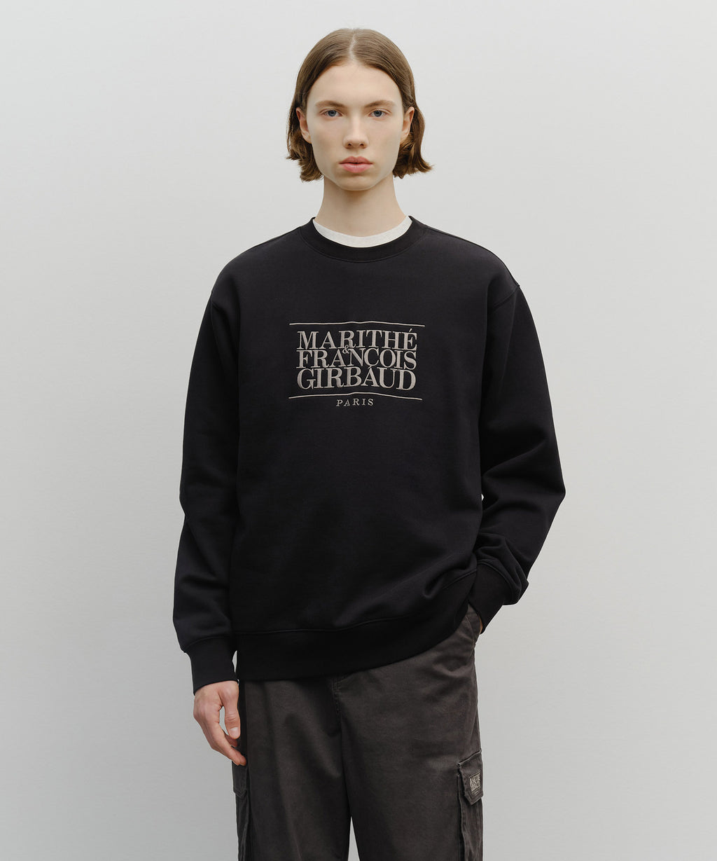 Marithe & Francois Girbaud - Classic Logo Embroidery Sweatshirt (brushed) (Black) product image 1 | TRAB K-Fashion Australia
