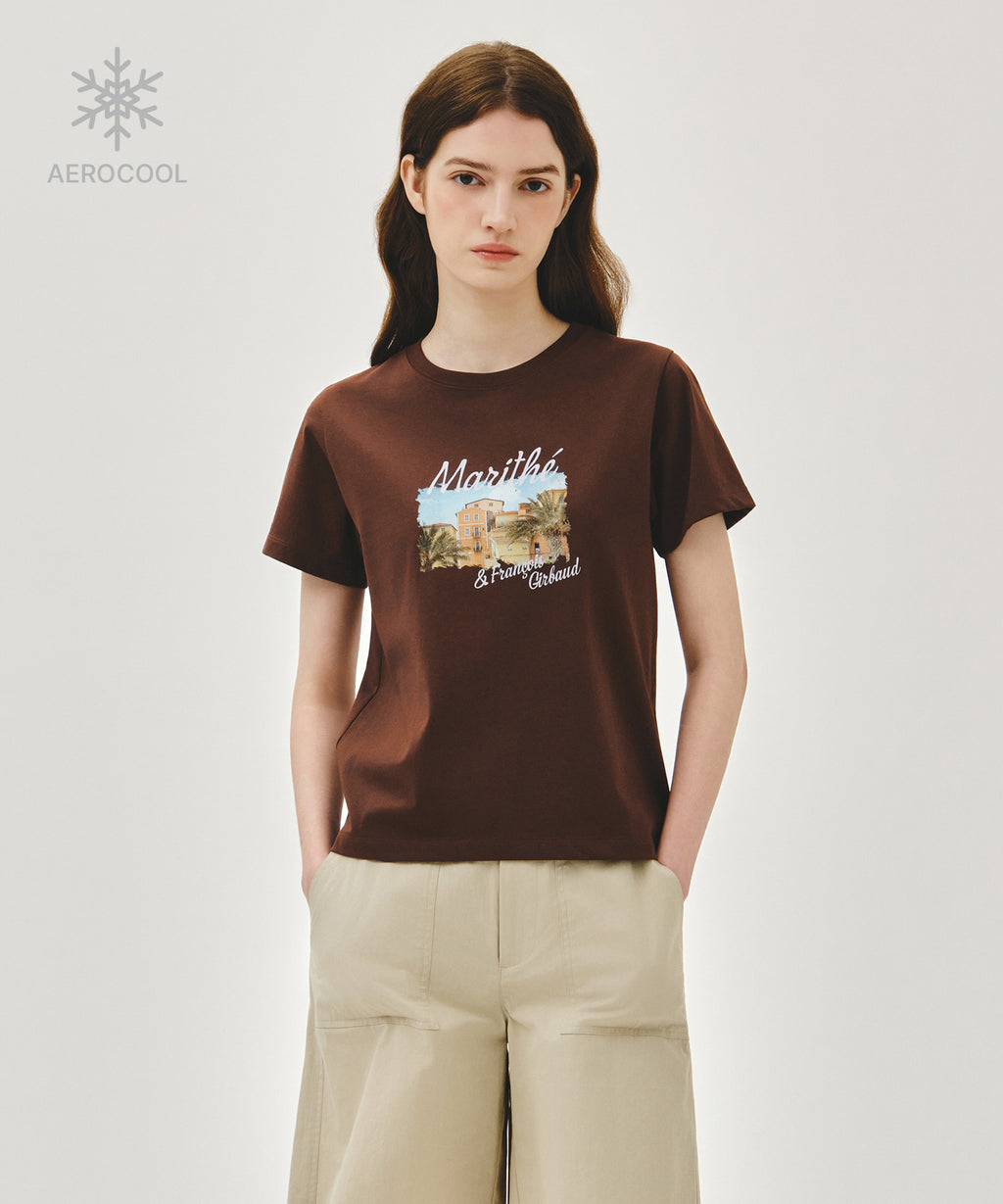 Marithe & Francois Girbaud - Aerocool Resort Graphic Tee (Brown) product image 1 | TRAB K-Fashion Australia