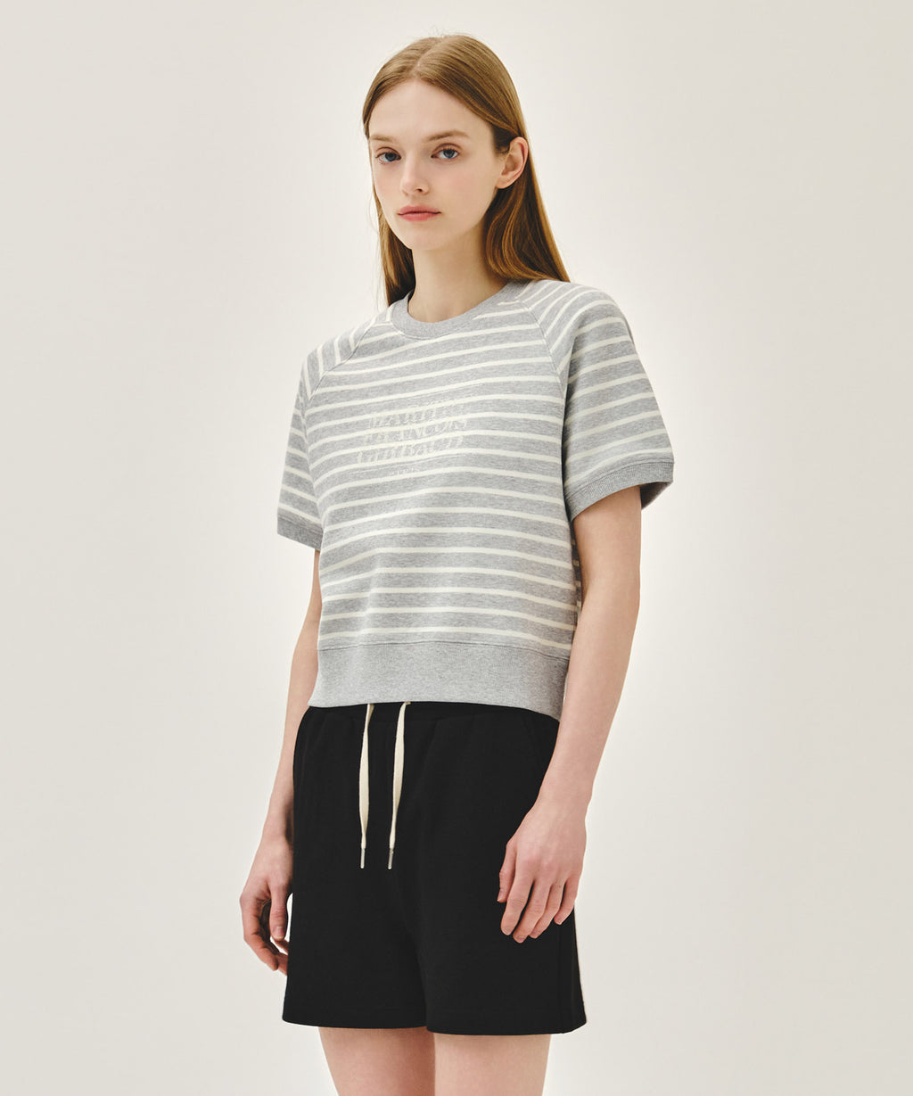 Marithe & Francois Girbaud - Vintage Classic Logo Half Sweatshirt (Melange Gray) product image 1 | TRAB K-Fashion Australia