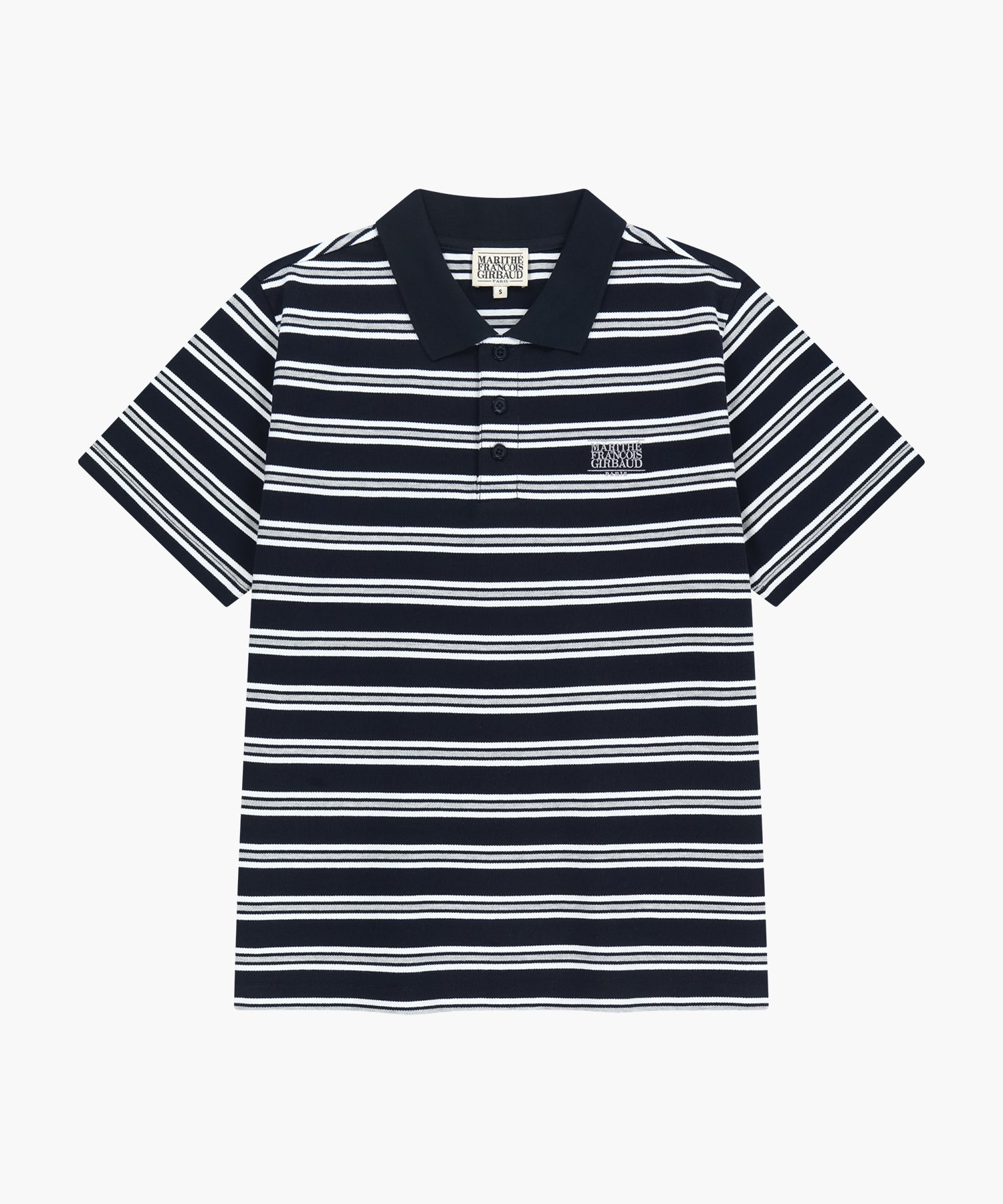 Marithe & Francois Girbaud - Small Classic Logo Pk Collar Tee (Dark Navy) product image 1 | TRAB K-Fashion Australia
