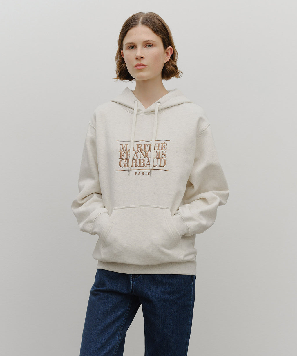 Marithe & Francois Girbaud - Classic Logo Embroidery Hoodie (brushed) (Oatmeal) product image 1 | TRAB K-Fashion Australia