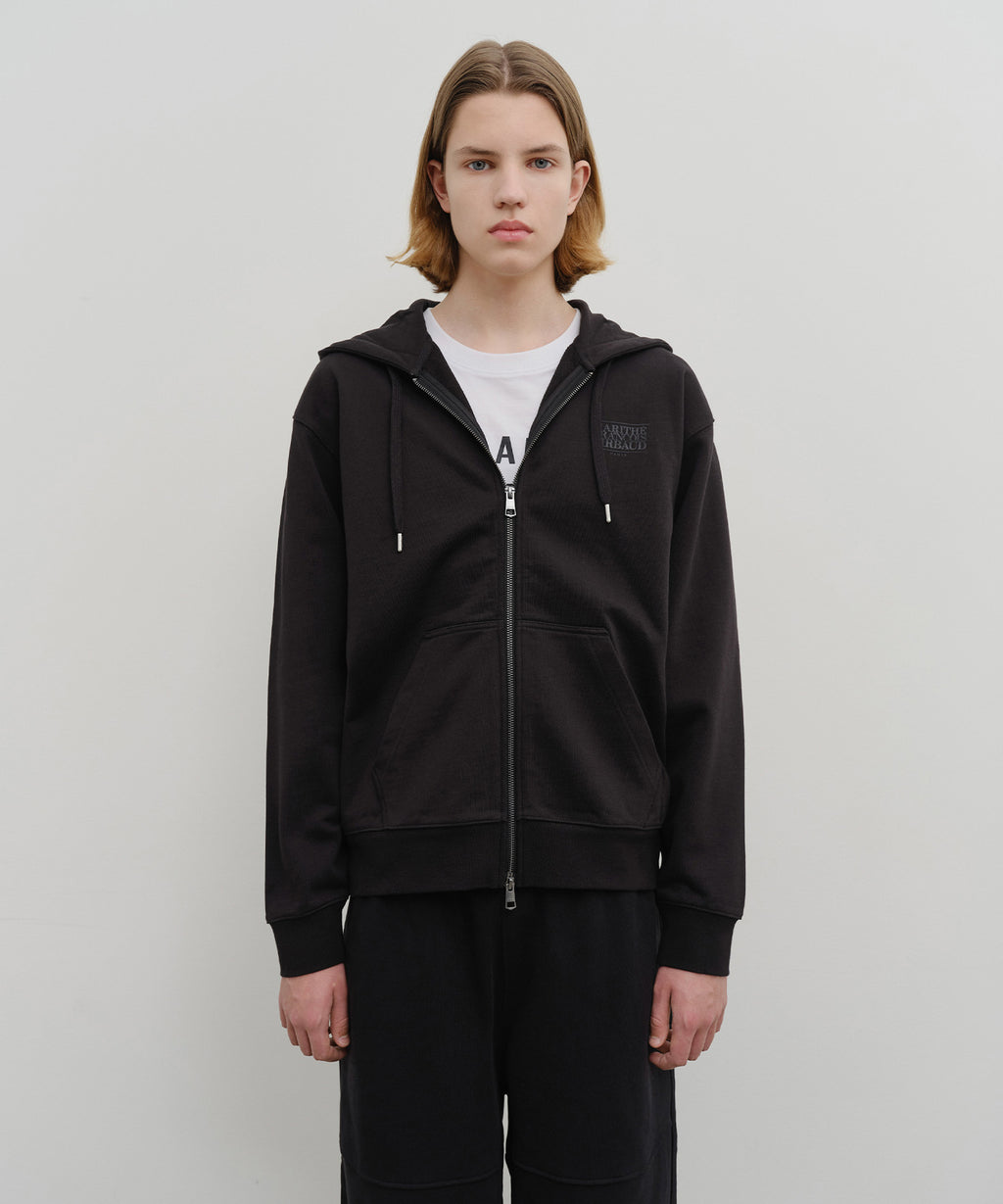 Marithe & Francois Girbaud - Classic Logo Hoodie Zipup (Black) product image 1 | TRAB K-Fashion Australia
