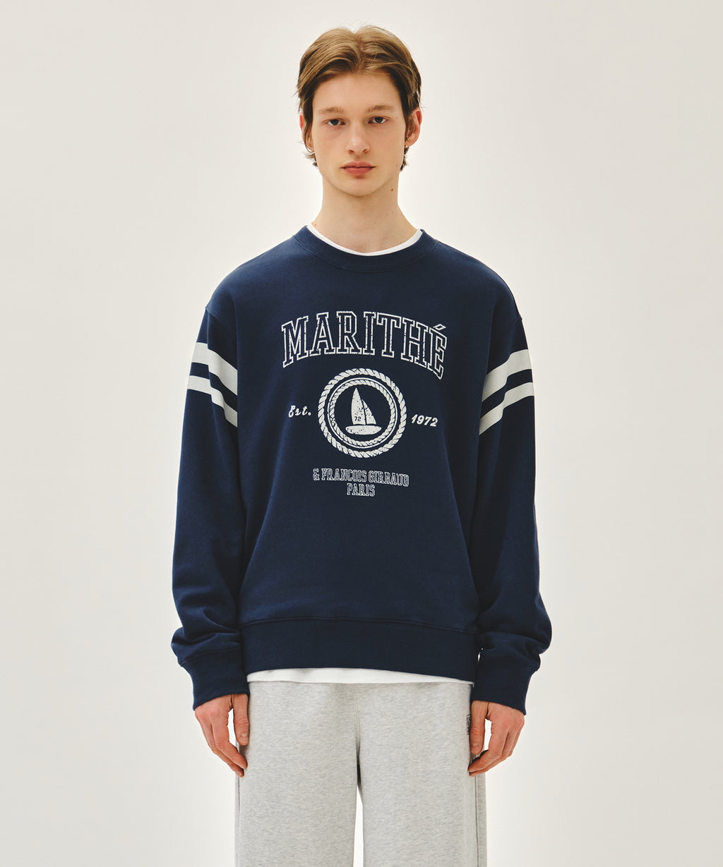 Marithe & Francois Girbaud - Marine Graphic Sweatshirt (Dark Blue) product image 1 | TRAB K-Fashion Australia