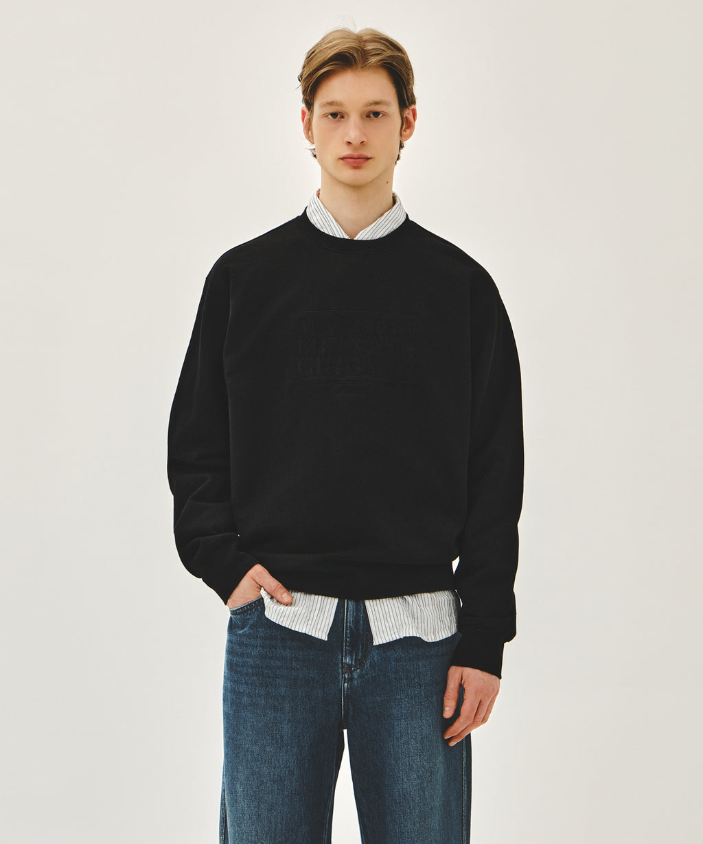 Marithe & Francois Girbaud - Classic Logo Embroidery Sweatshirt (Black Black) product image 1 | TRAB K-Fashion Australia