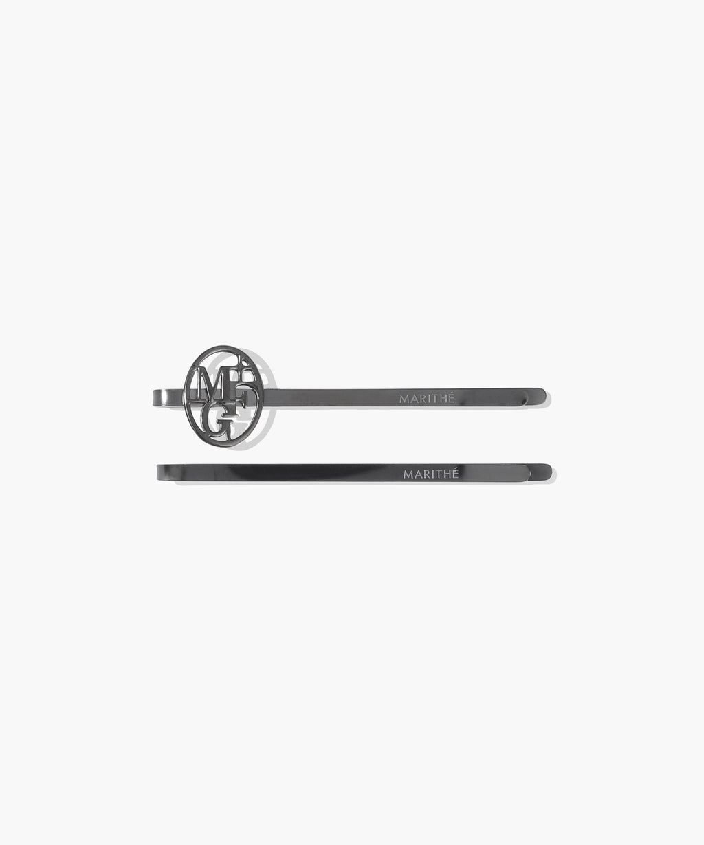 Marithe & Francois Girbaud - Circle Logo Slim Metal Hair Pin 2pack (Metal) product image 1 | TRAB K-Fashion Australia