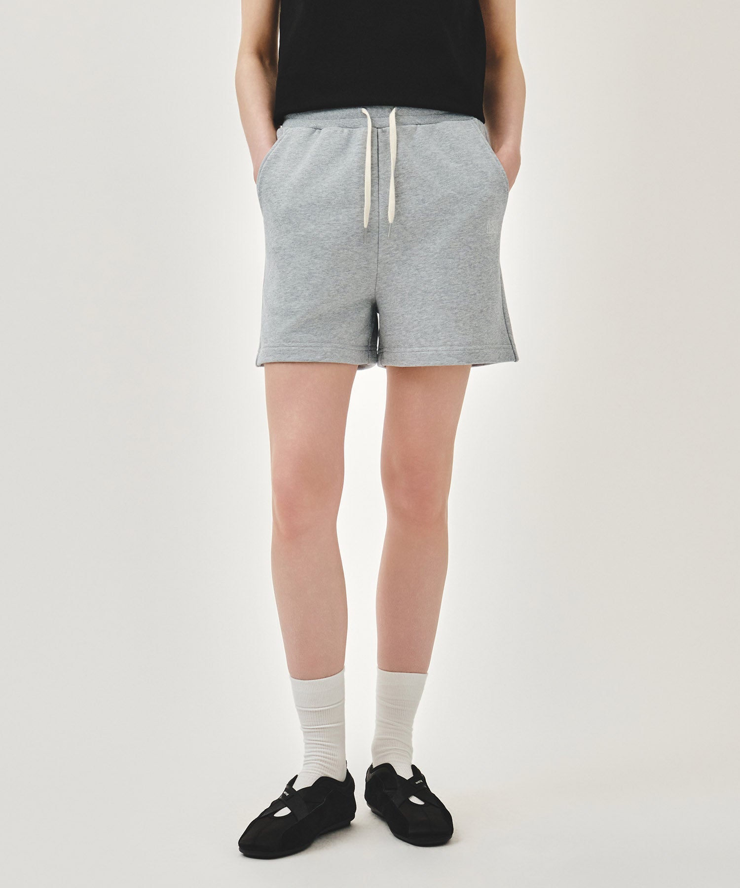 Marithe & Francois Girbaud - Vintage Classic Logo Sweat Shorts (Heather Gray) product image 1 | TRAB K-Fashion Australia