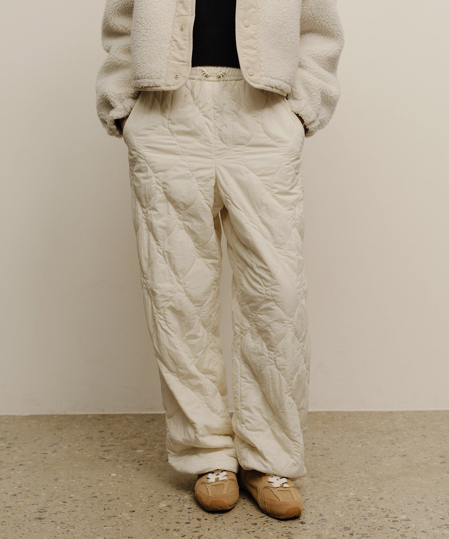 Marithe & Francois Girbaud - Marithe Sport Quilted Pants (Cream) product image 1 | TRAB K-Fashion Australia