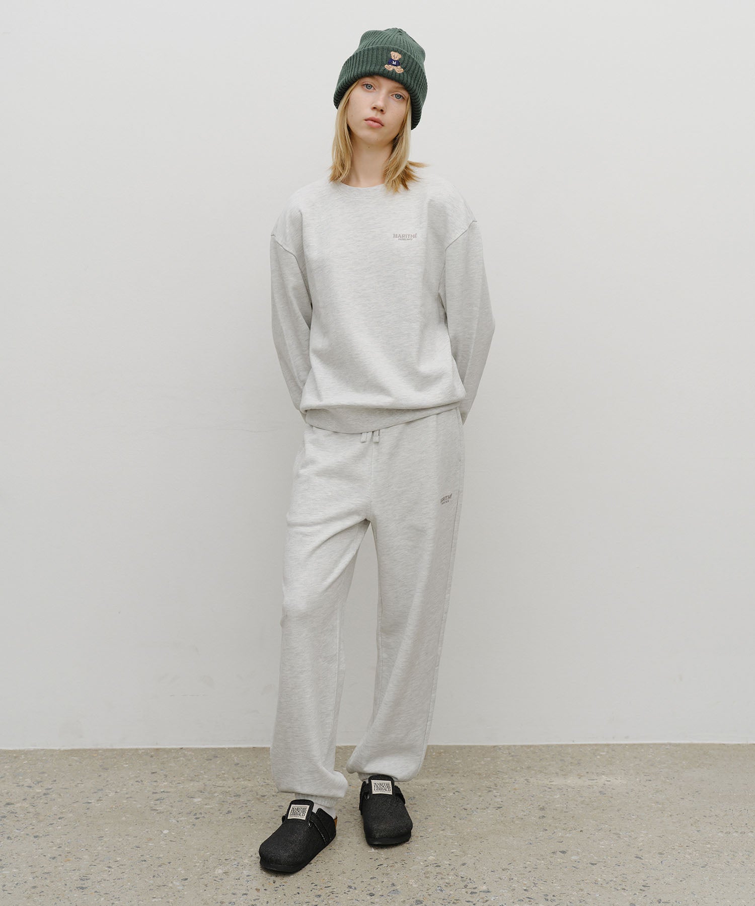 Marithe & Francois Girbaud - Regular Logo Sweat Set-up (Light Heather Gray) product image 1 | TRAB K-Fashion Australia