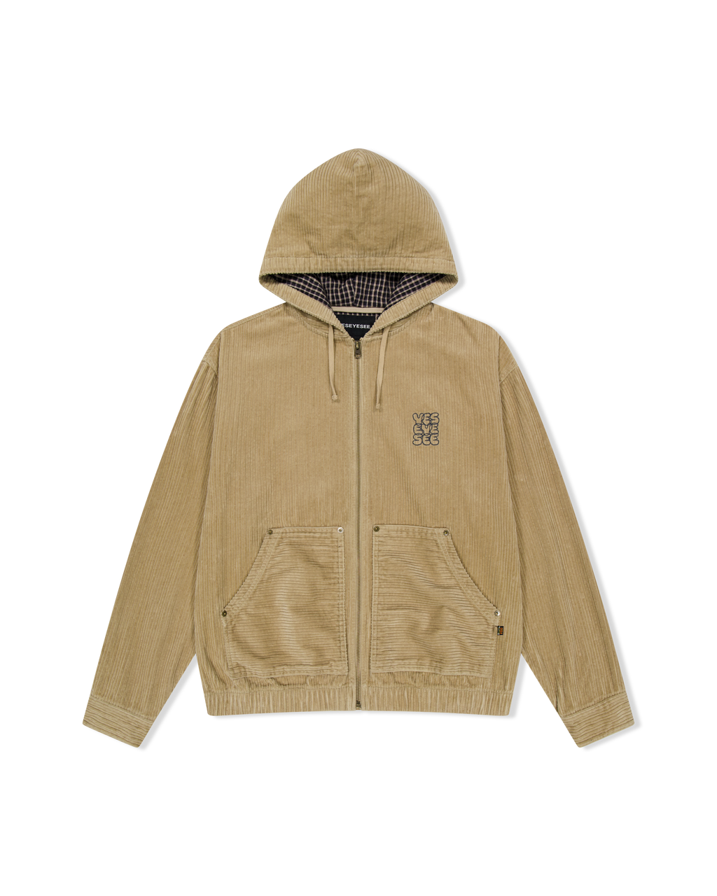 yeseyesee - Corduroy Hooded Zip Jacket (Beige) product image 1 | TRAB K-Fashion Australia