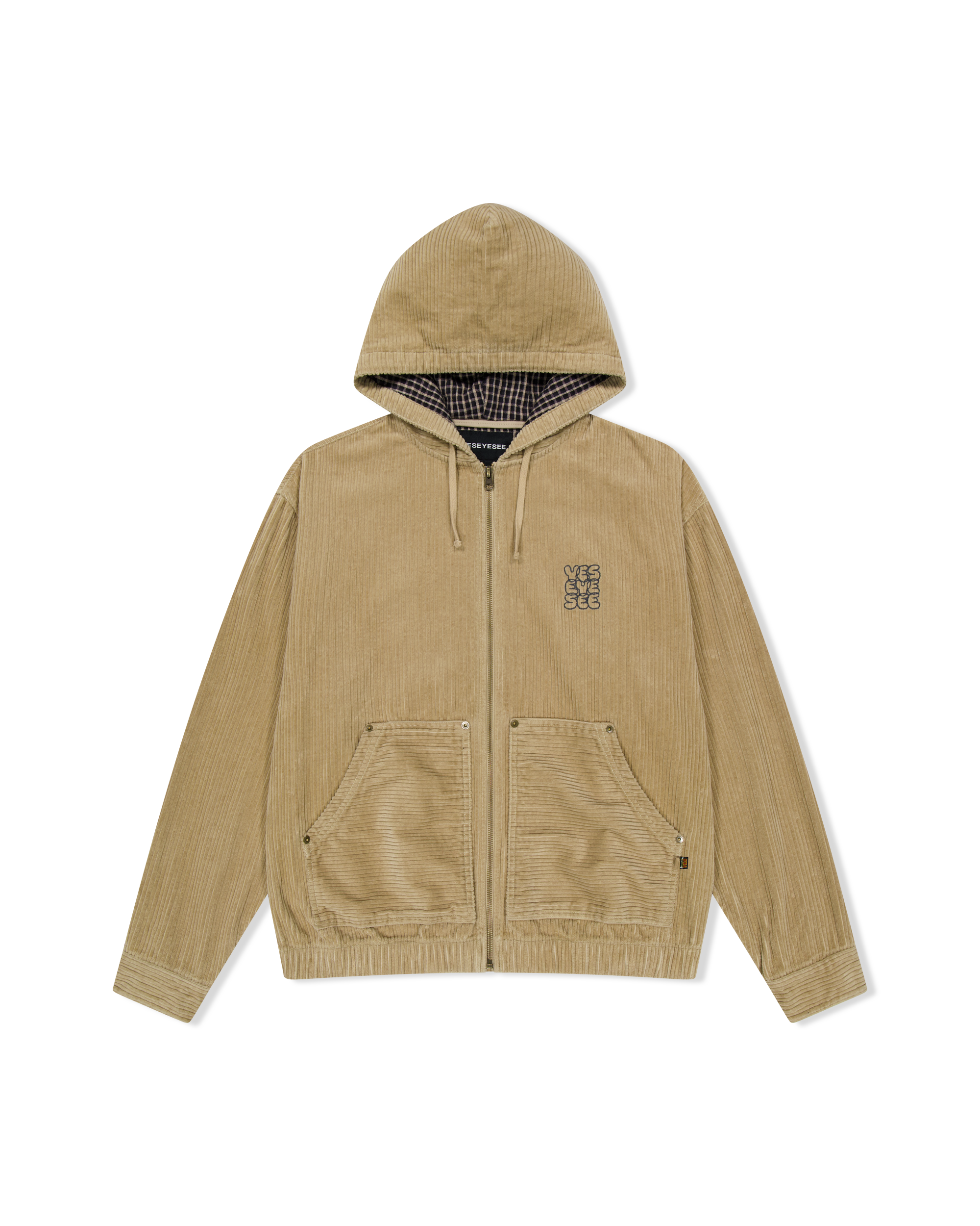yeseyesee - Corduroy Hooded Zip Jacket (Beige) product image 1 | TRAB K-Fashion Australia