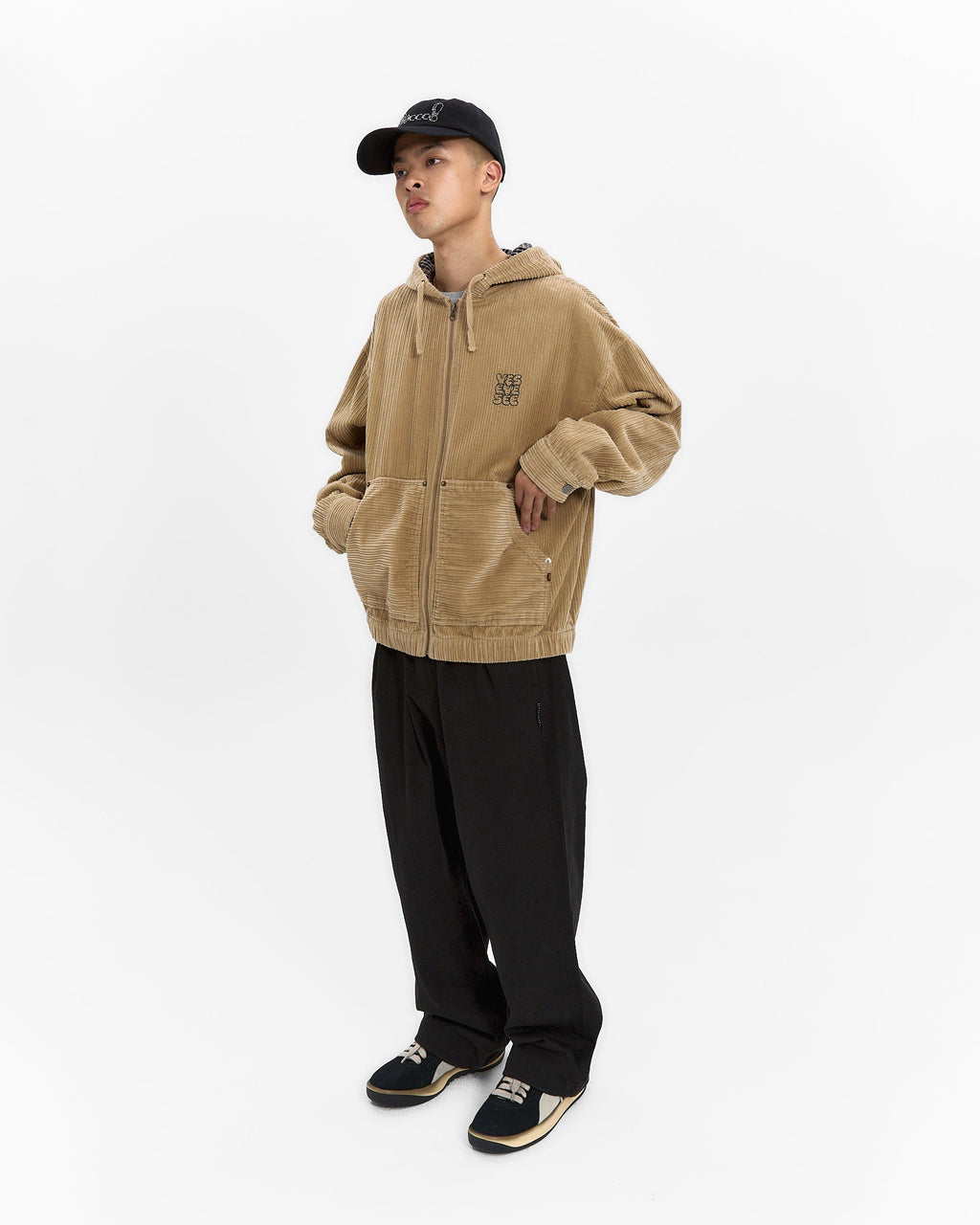 yeseyesee - Corduroy Hooded Zip Jacket (Beige) product image 8 | TRAB K-Fashion Australia
