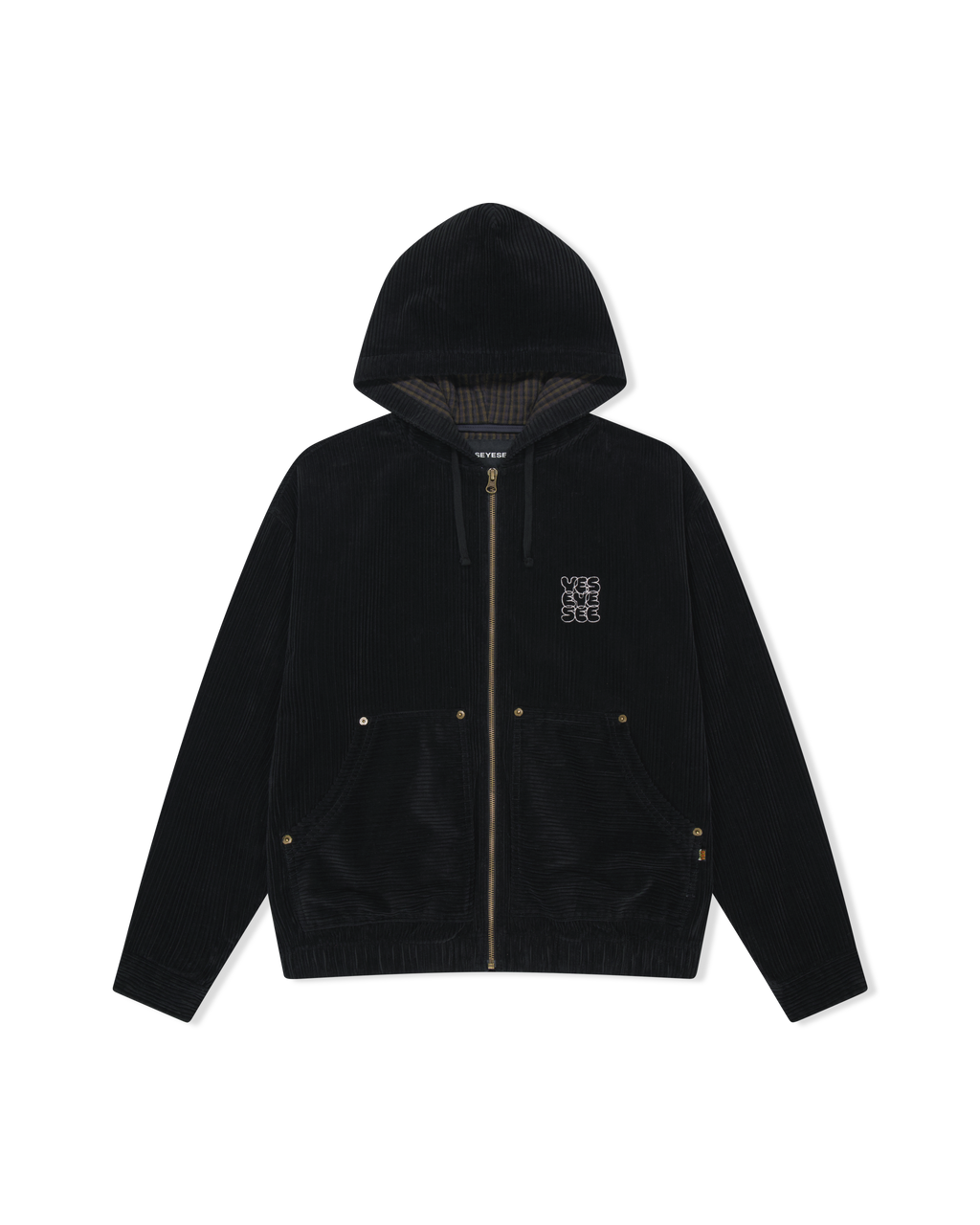yeseyesee - Corduroy Hooded Zip Jacket (Black) product image 1 | TRAB K-Fashion Australia