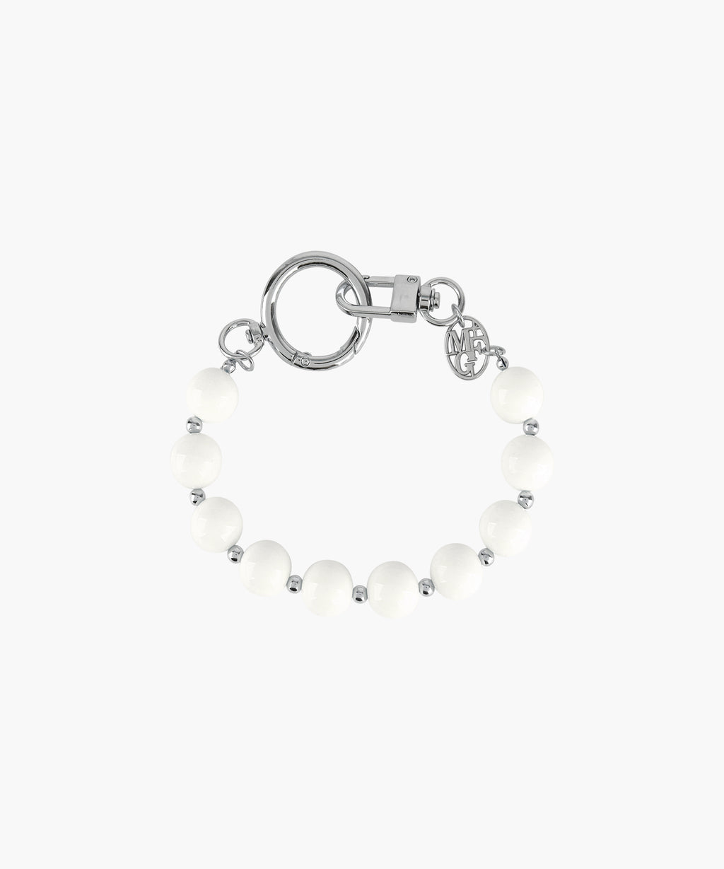 Marithe & Francois Girbaud - Circle Logo Beads Strap Keyring (White) product image 1 | TRAB K-Fashion Australia