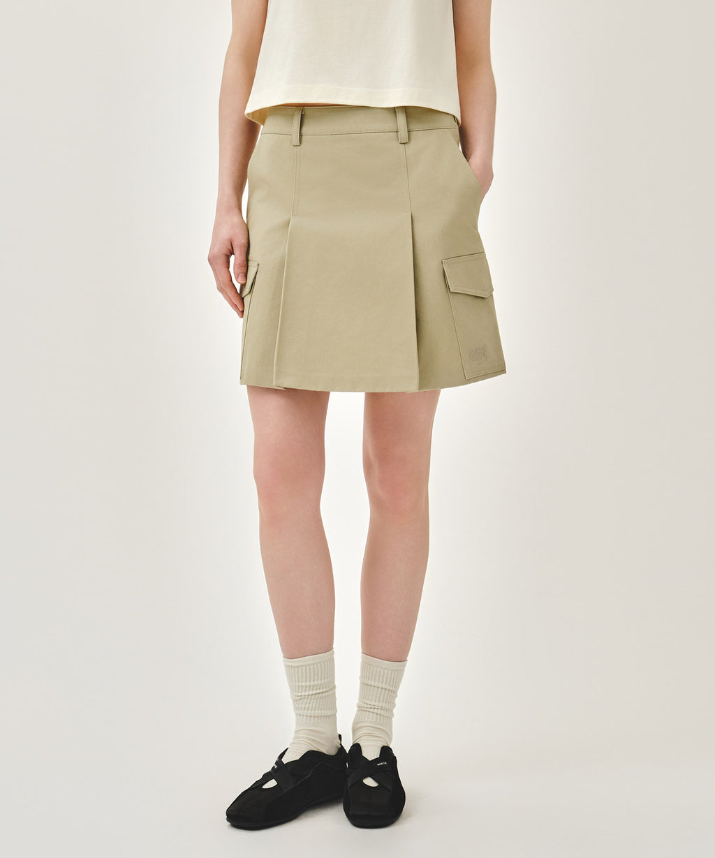 Marithe & Francois Girbaud - Cotton Cargo Mini Skirt (Beige) product image 4 | TRAB K-Fashion Australia