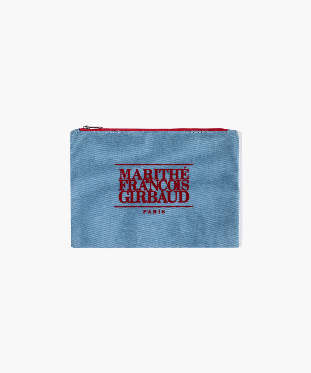Marithe & Francois Girbaud - Classic Logo Color Cotton Pouch (Light Blue) product image 1 | TRAB K-Fashion Australia
