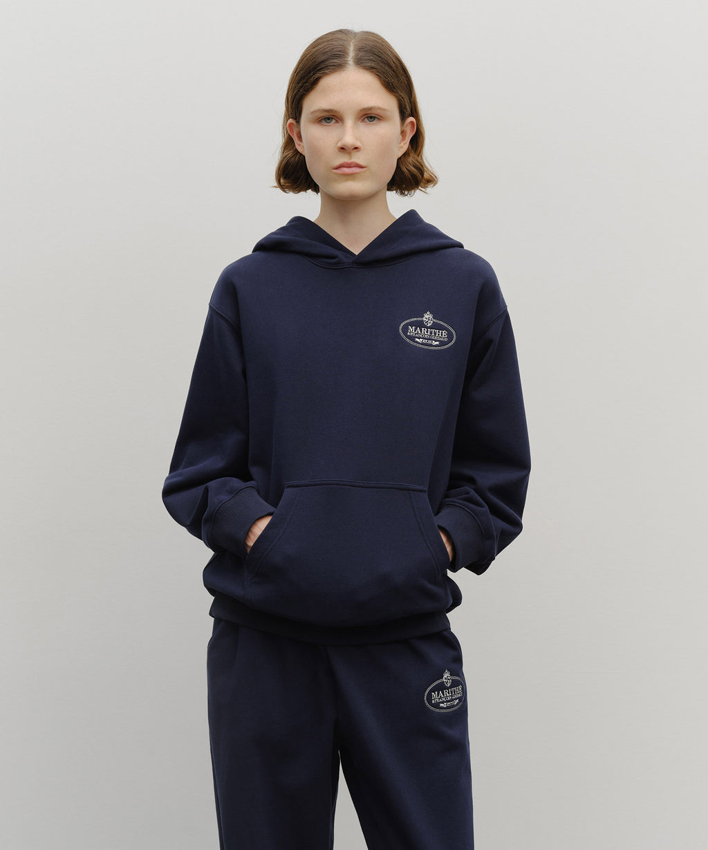 Marithe & Francois Girbaud - Crown Crest Symbol Hoodie (brushed) (Navy) product image 1 | TRAB K-Fashion Australia