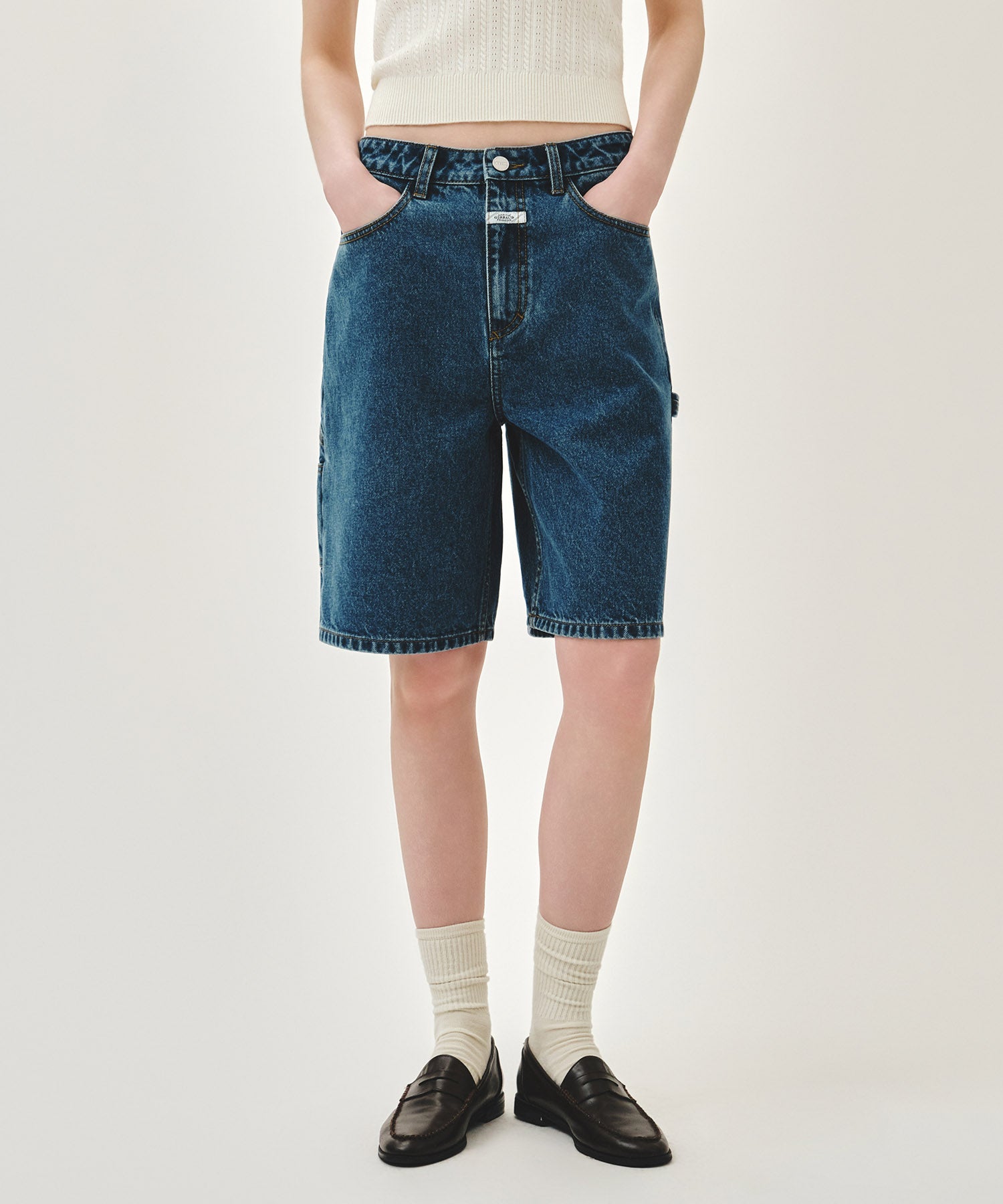 Marithe & Francois Girbaud - Carpenter Denim Shorts (Blue) product image 1 | TRAB K-Fashion Australia