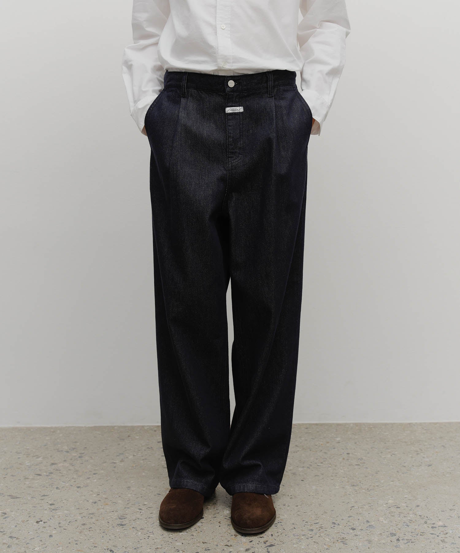 Marithe & Francois Girbaud - Wide Raw Denim Pants (Dark Blue) product image 1 | TRAB K-Fashion Australia