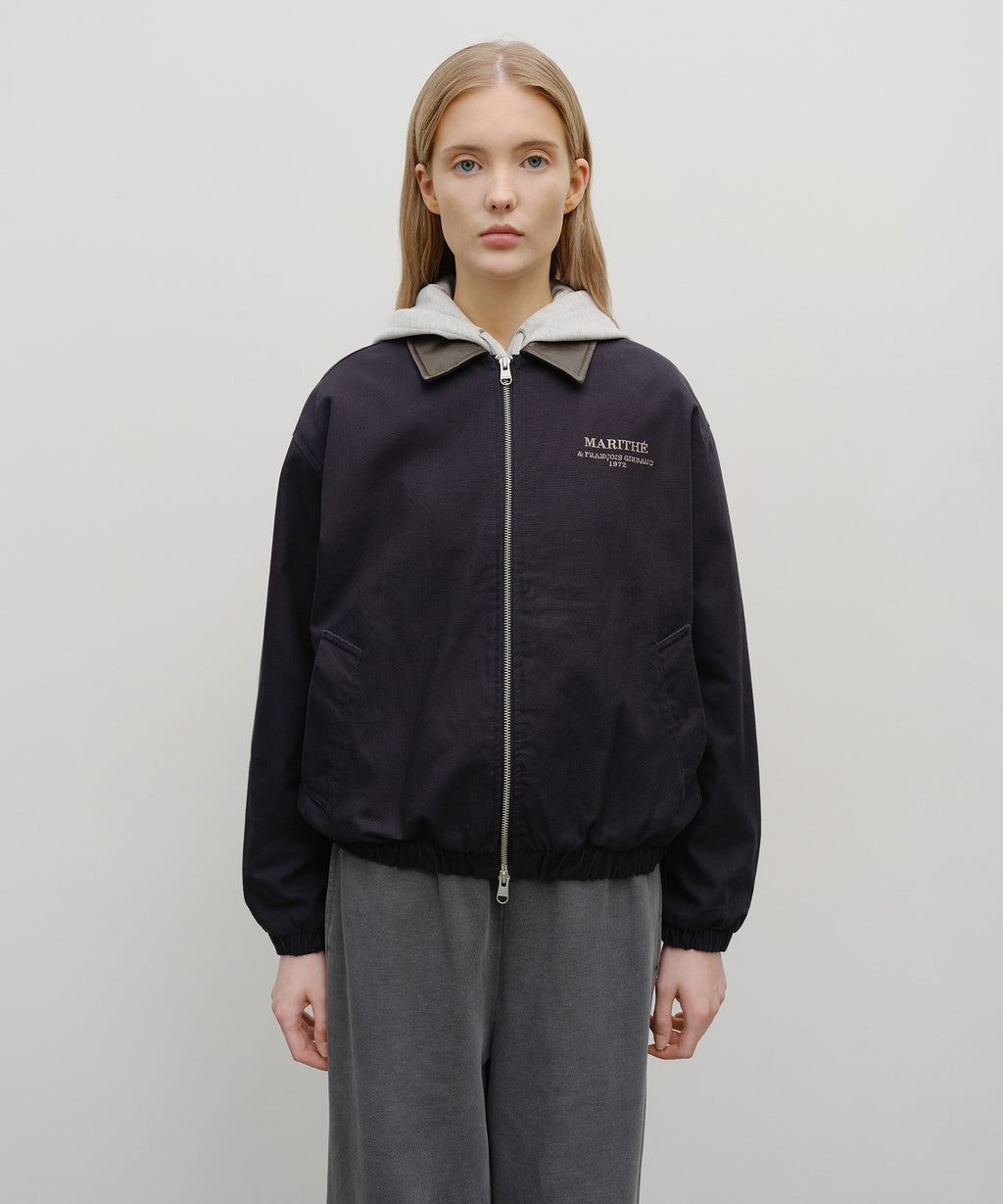 Marithe & Francois Girbaud - Graphic Embroidery Cotton Bomber Jacket (Navy) product image 1 | TRAB K-Fashion Australia