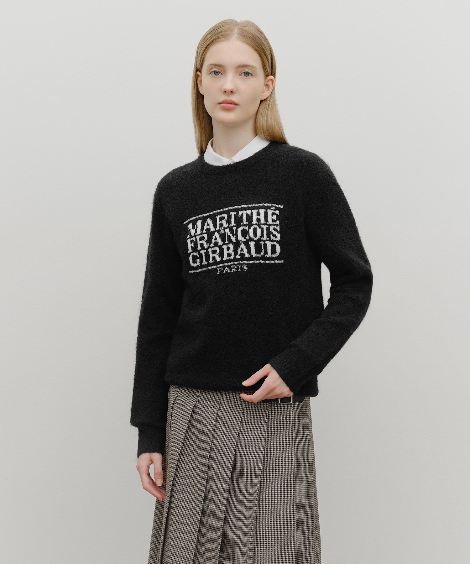 Marithe & Francois Girbaud - Boucle Classic Logo Knit Pullover (Black) product image 4 | TRAB K-Fashion Australia