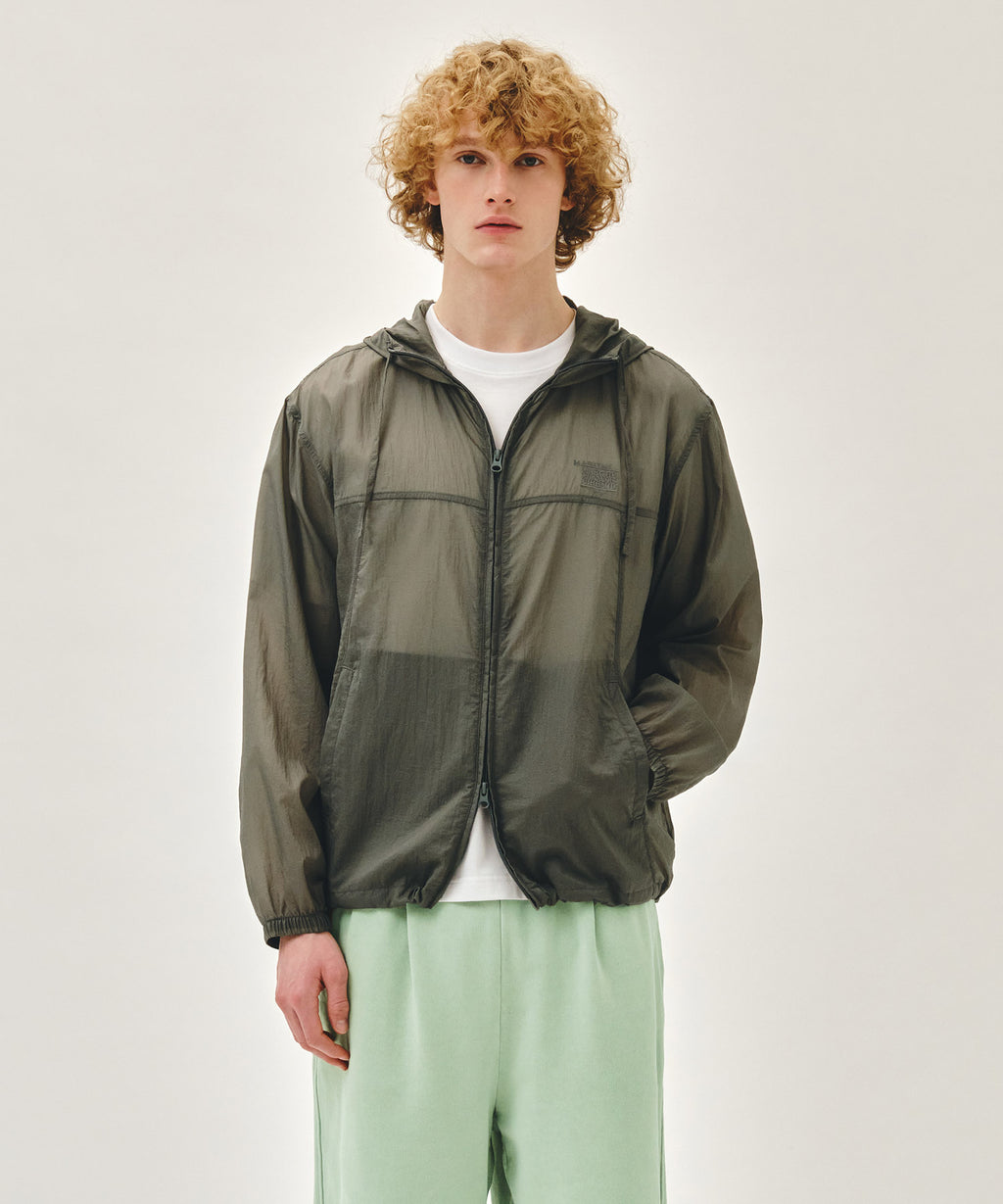 Marithe & Francois Girbaud - Hooded Packable Nylon Jacket (Gray) product image 1 | TRAB K-Fashion Australia