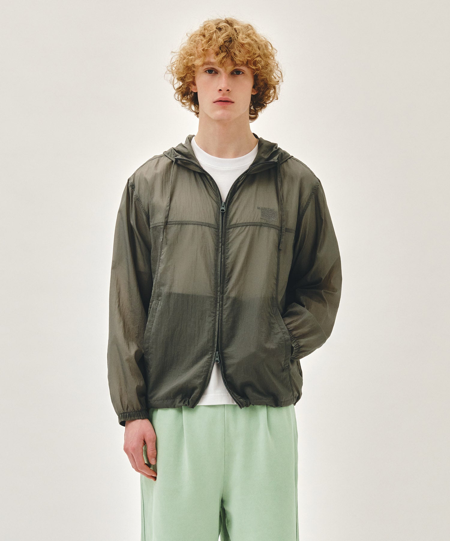Marithe & Francois Girbaud - Hooded Packable Nylon Jacket (Gray) product image 1 | TRAB K-Fashion Australia