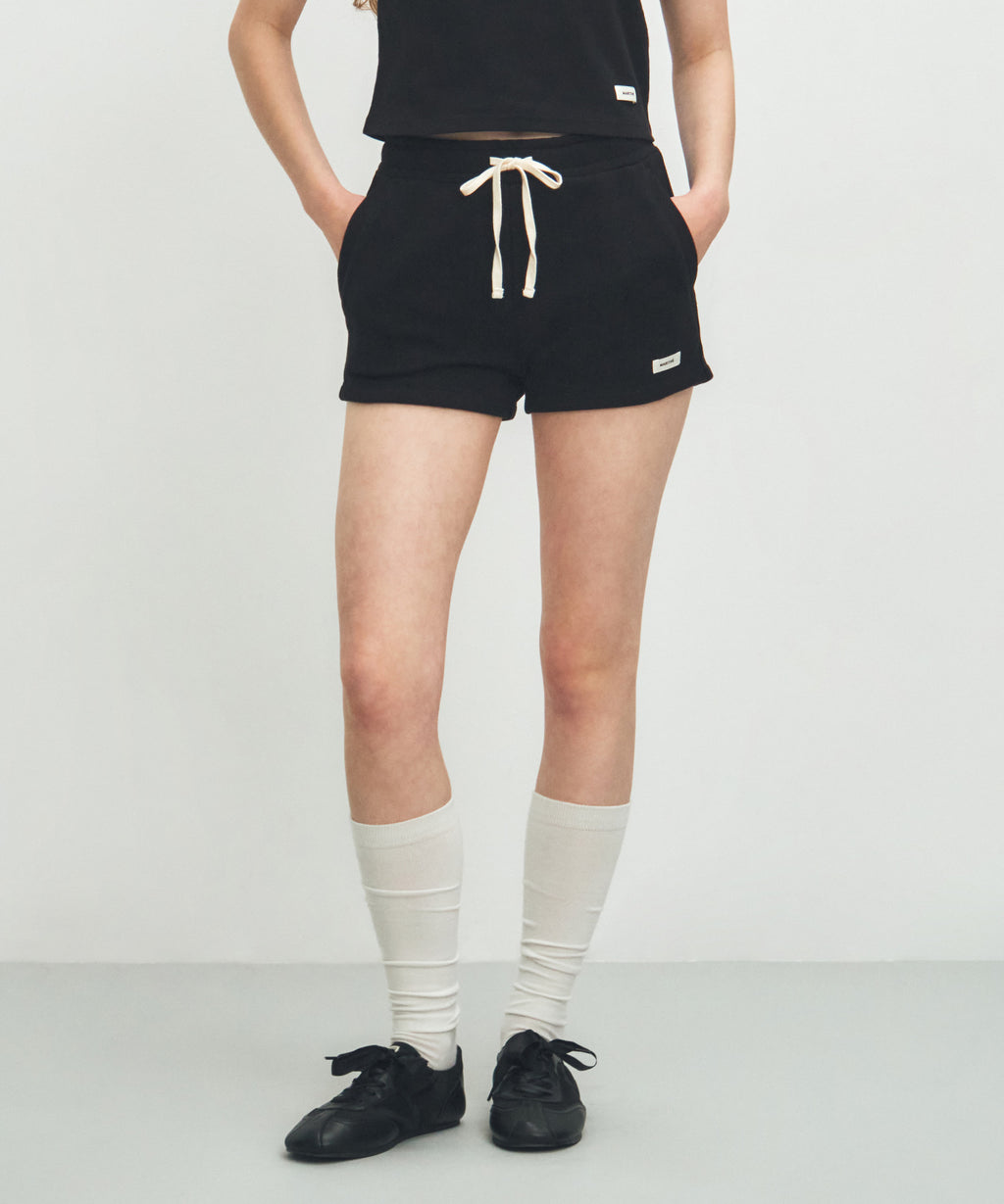 Marithe & Francois Girbaud - Basic Sweat Shorts (Black) product image 1 | TRAB K-Fashion Australia