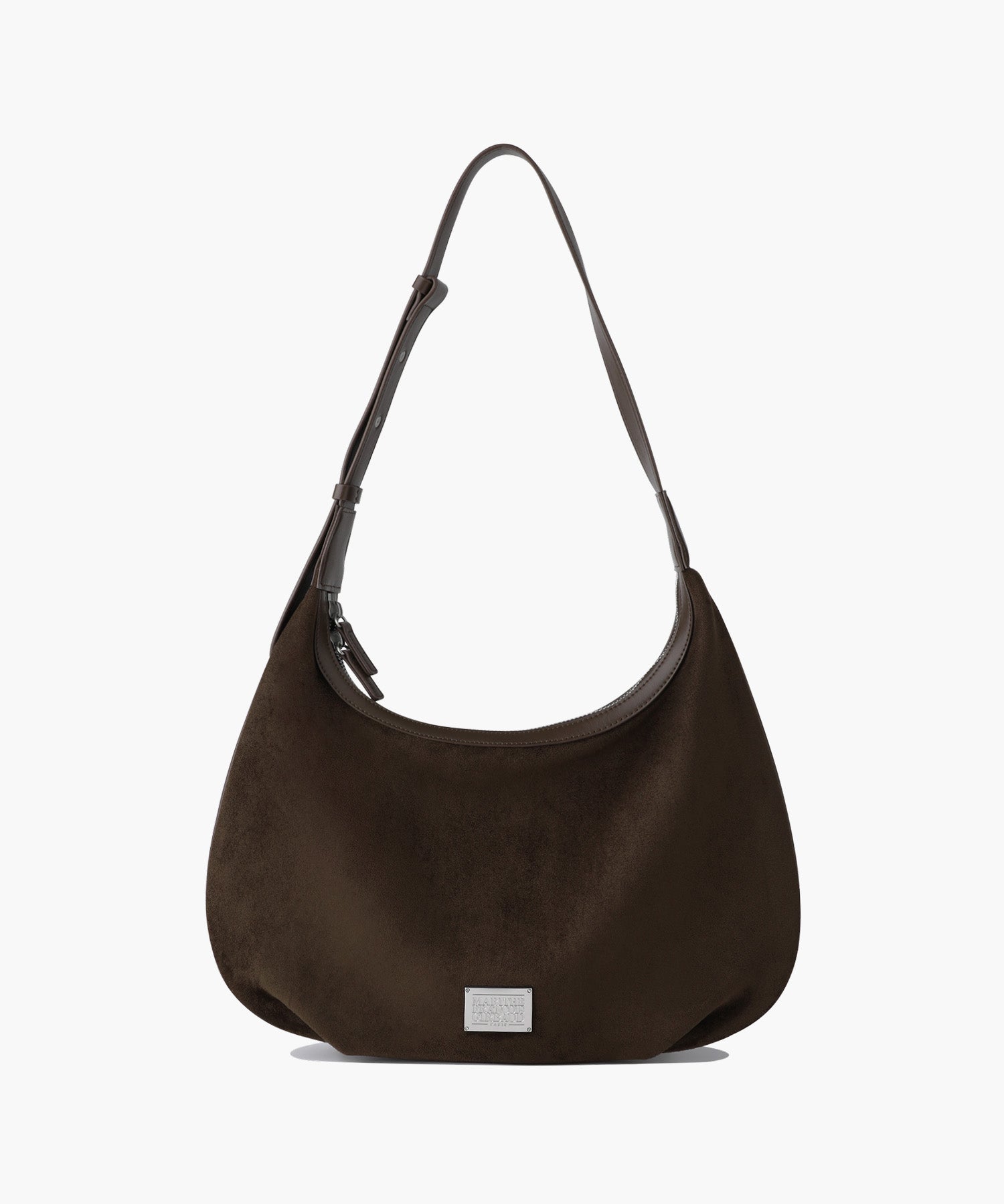Marithe & Francois Girbaud - Classic Logo Round Suede Shoulder Bag (Brown) product image 1 | TRAB K-Fashion Australia