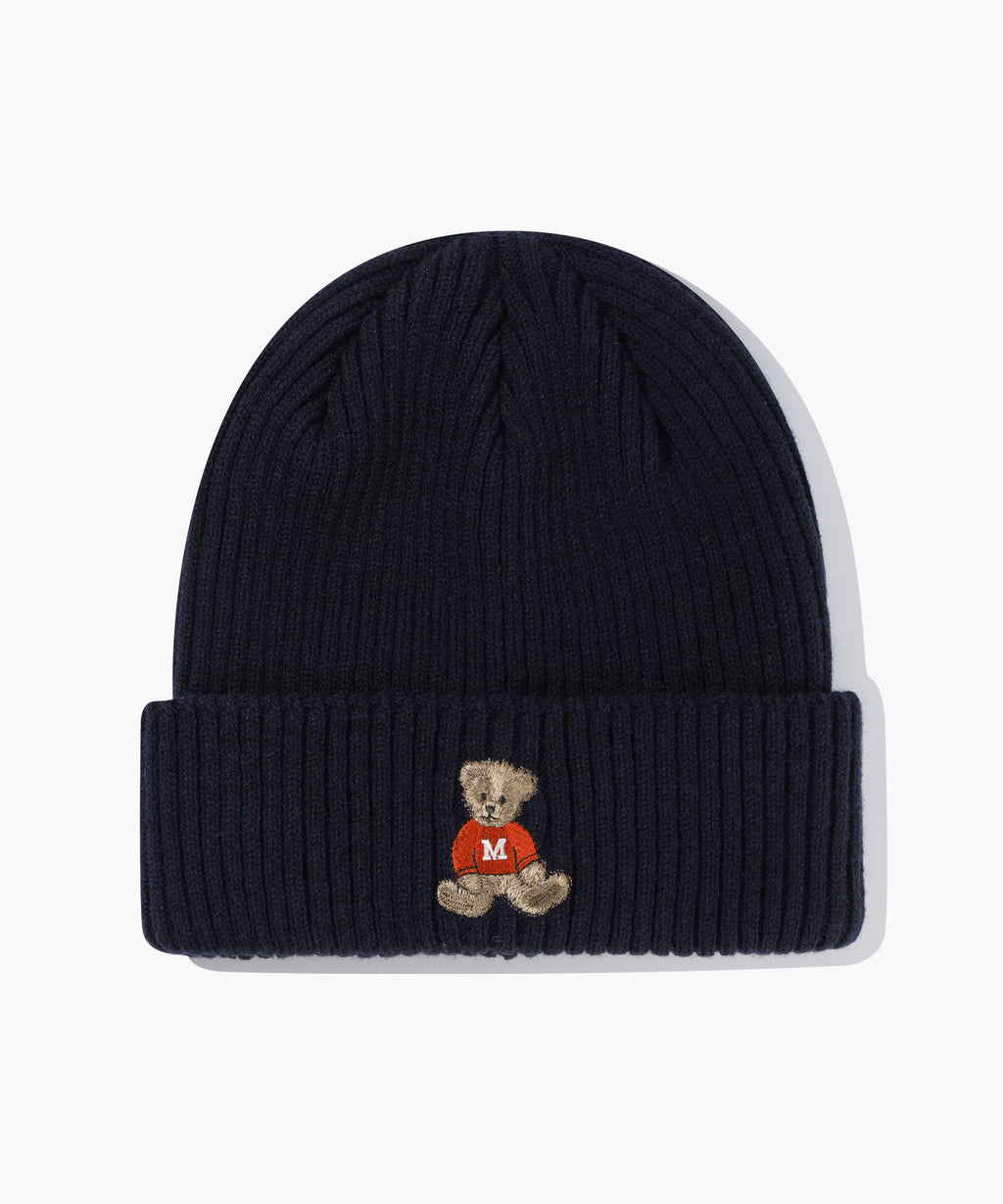 Marithe & Francois Girbaud - Doodle Bear Beanie (Navy) product image 1 | TRAB K-Fashion Australia