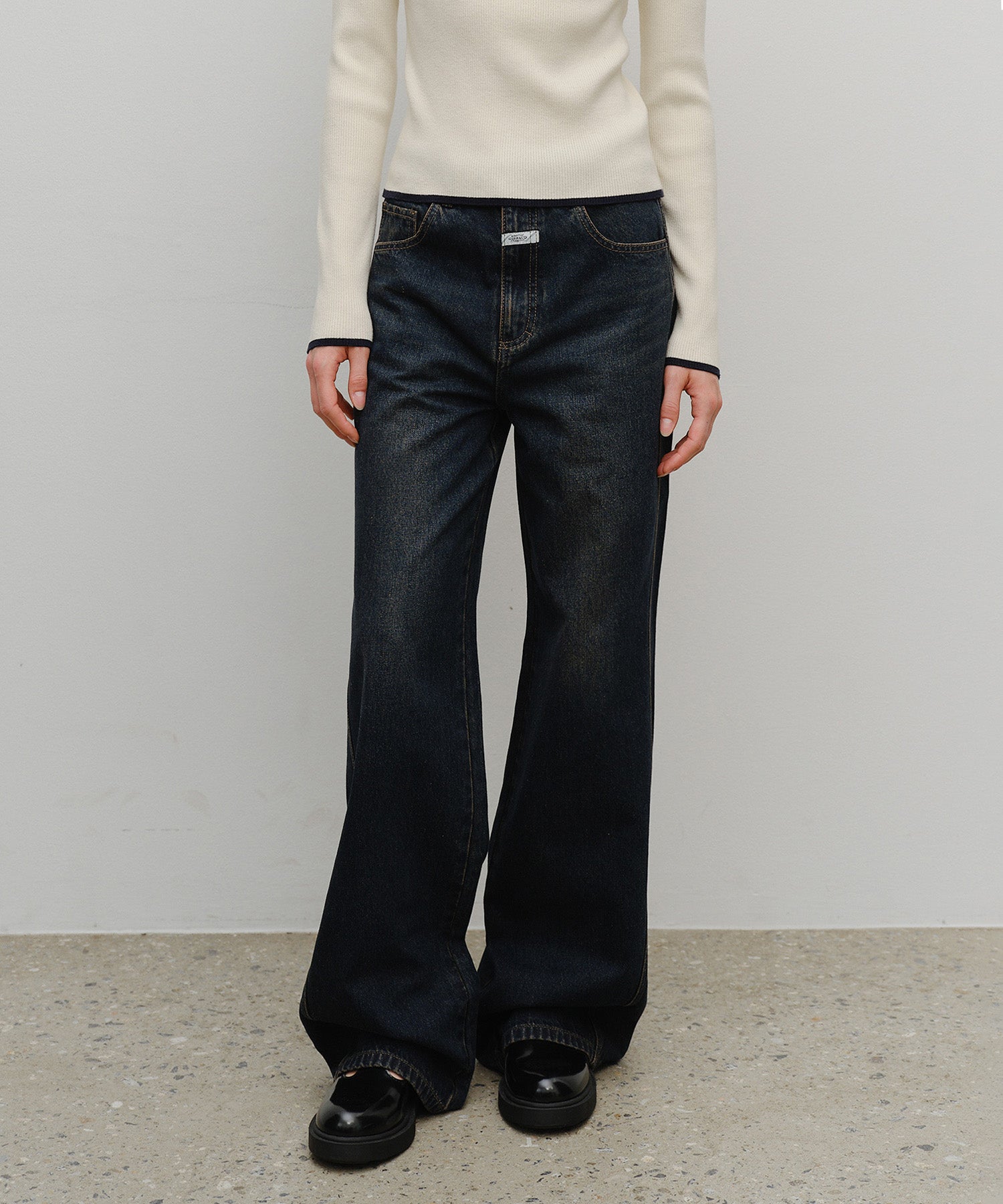 Marithe & Francois Girbaud - Vintage Washed Denim Pants (Dark Blue) product image 3 | TRAB K-Fashion Australia