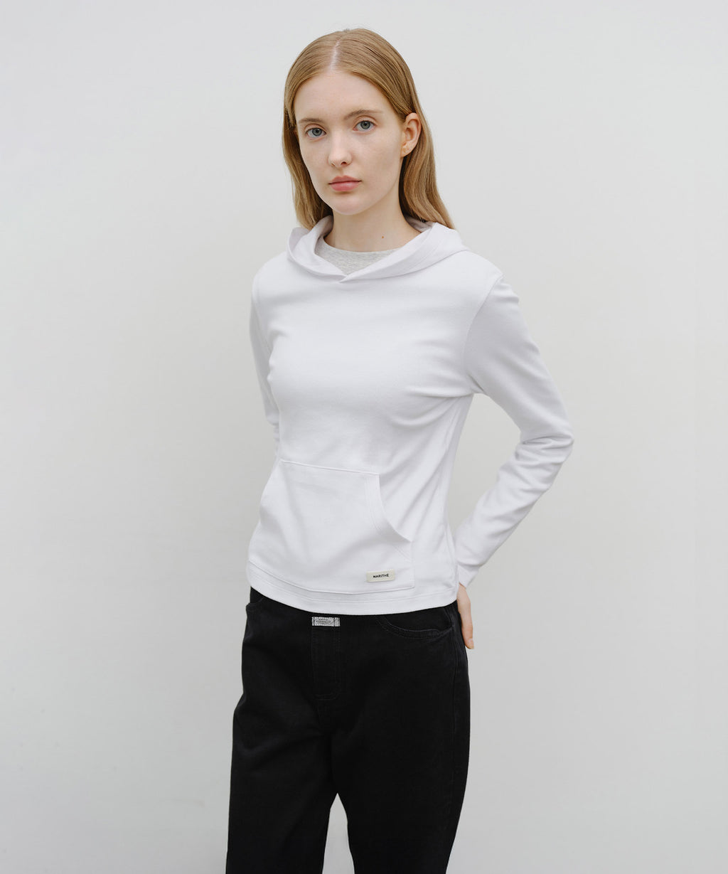Marithe & Francois Girbaud - Basic Hoodie Long Sleeve (White) product image 1 | TRAB K-Fashion Australia