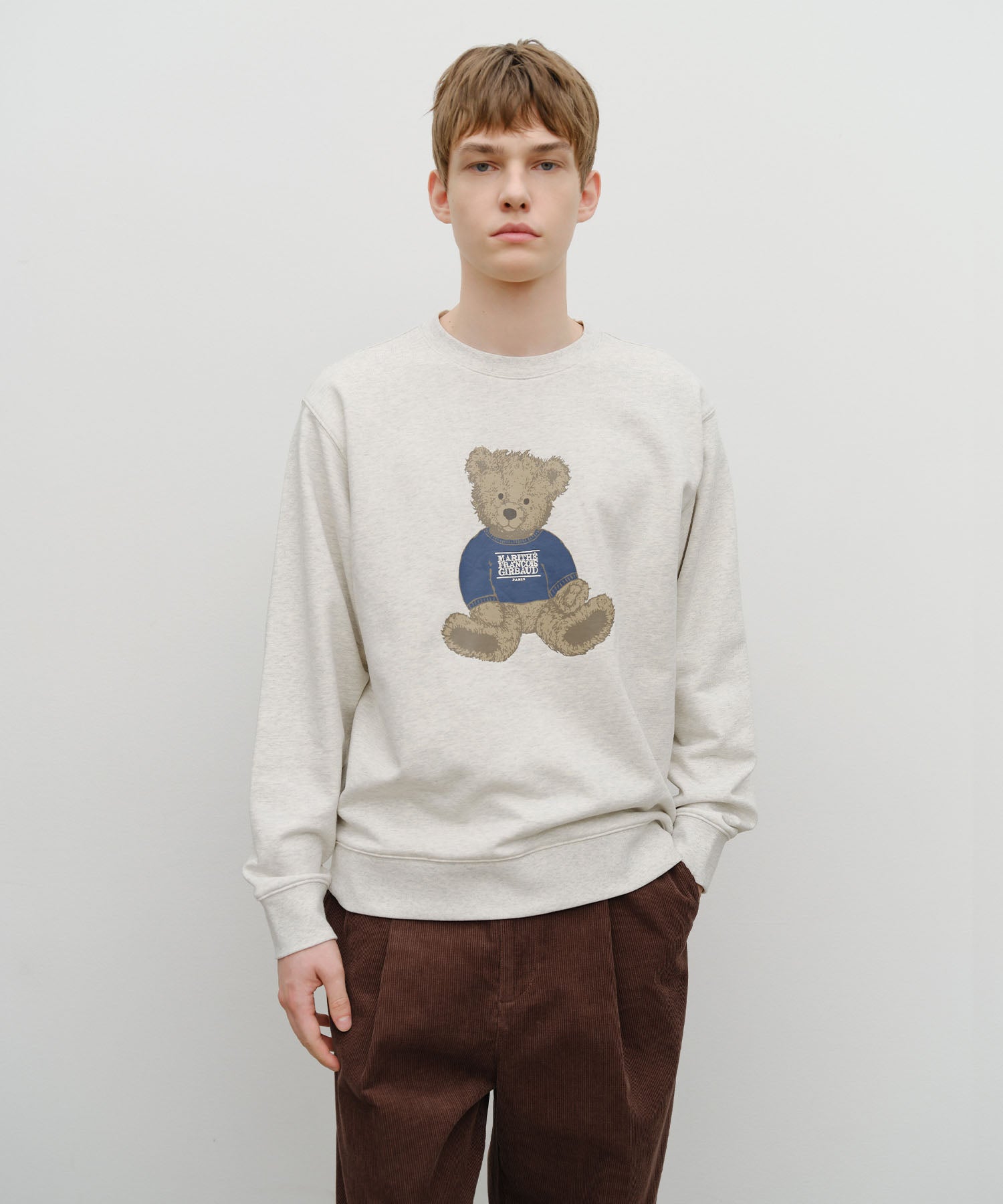 Marithe & Francois Girbaud - Doodle Bear Sweatshirt (Oatmeal) product image 1 | TRAB K-Fashion Australia