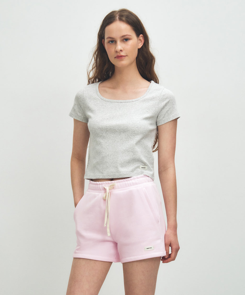 Marithe & Francois Girbaud - Basic Crop Tee (Light Heather Gray) product image 1 | TRAB K-Fashion Australia