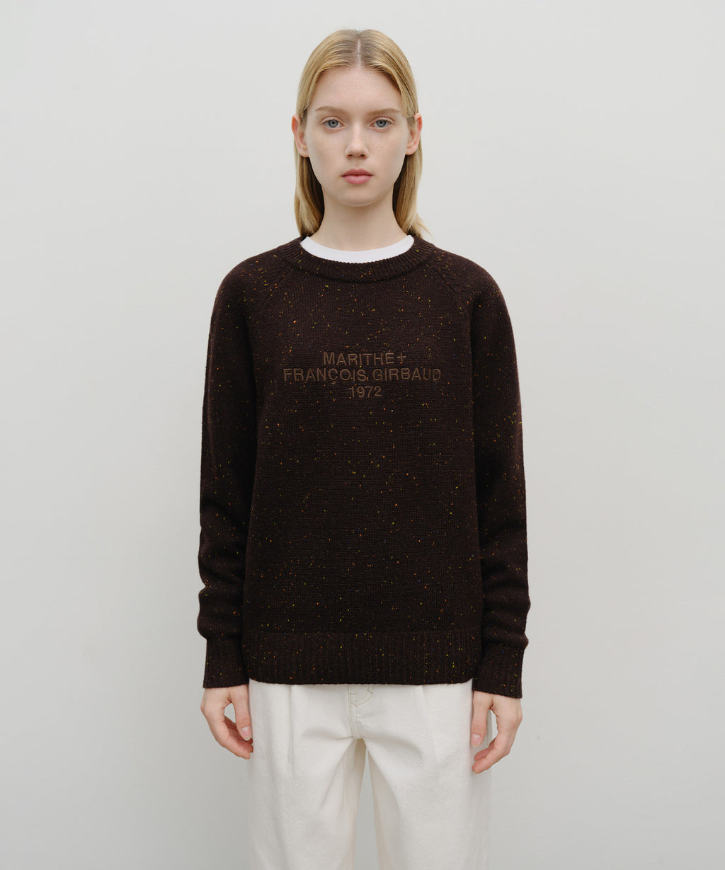 Marithe & Francois Girbaud - Lettering Logo Knit Pullover (Brown) product image 1 | TRAB K-Fashion Australia