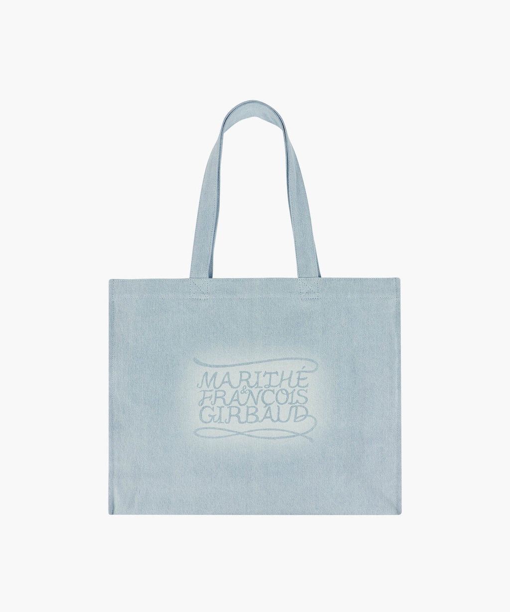 Marithe & Francois Girbaud - Drawing Classic Logo Denim Eco Bag (Light Blue) product image 1 | TRAB K-Fashion Australia
