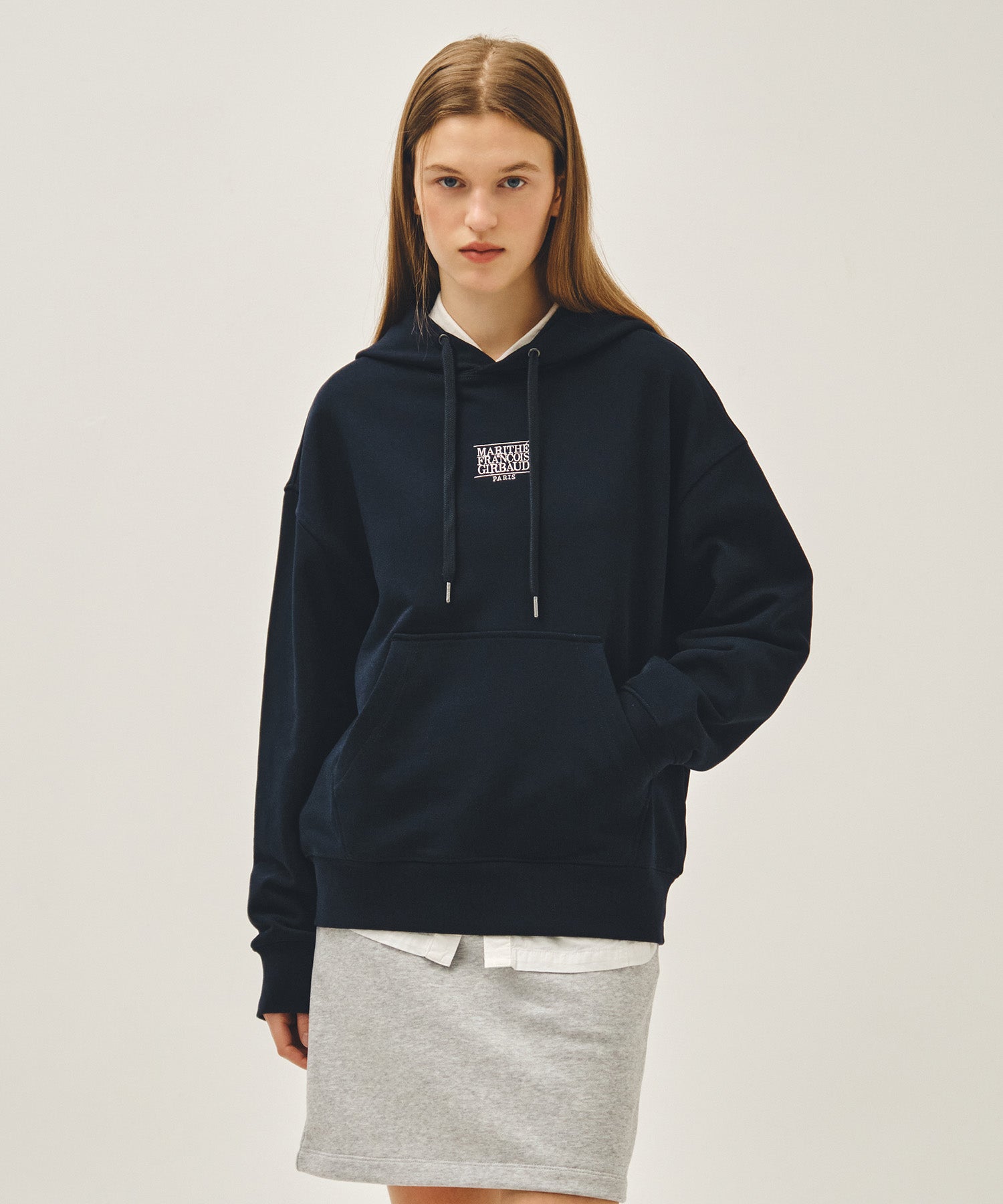 Marithe & Francois Girbaud - Small Classic Logo Hoodie (Navy) product image 1 | TRAB K-Fashion Australia