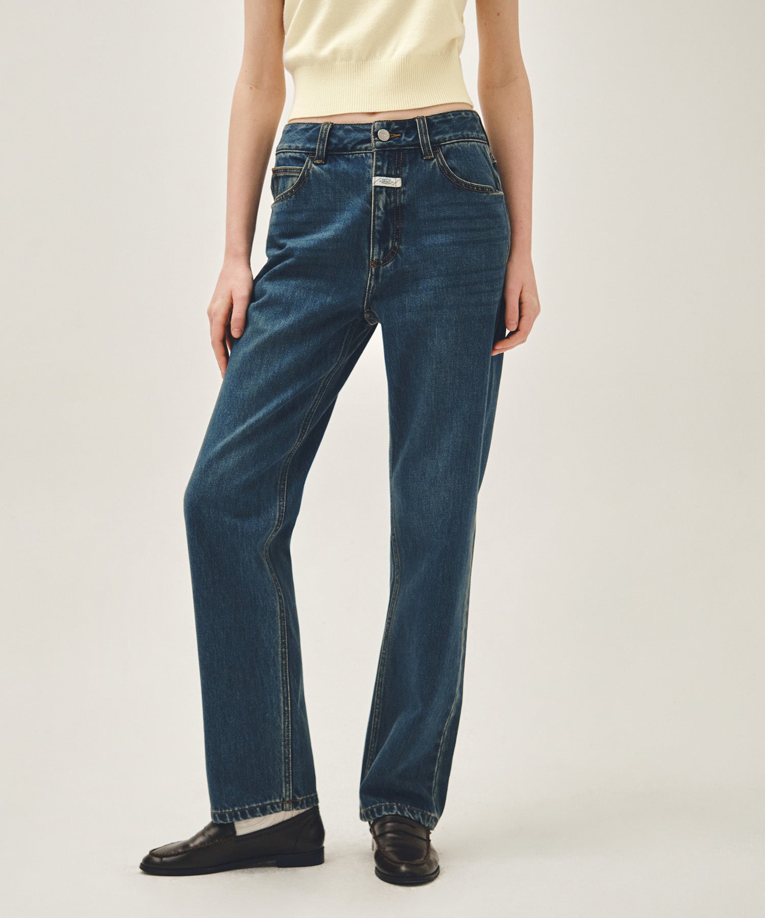 Marithe & Francois Girbaud - Slim Straight Denim Pants (Dark Blue) product image 1 | TRAB K-Fashion Australia
