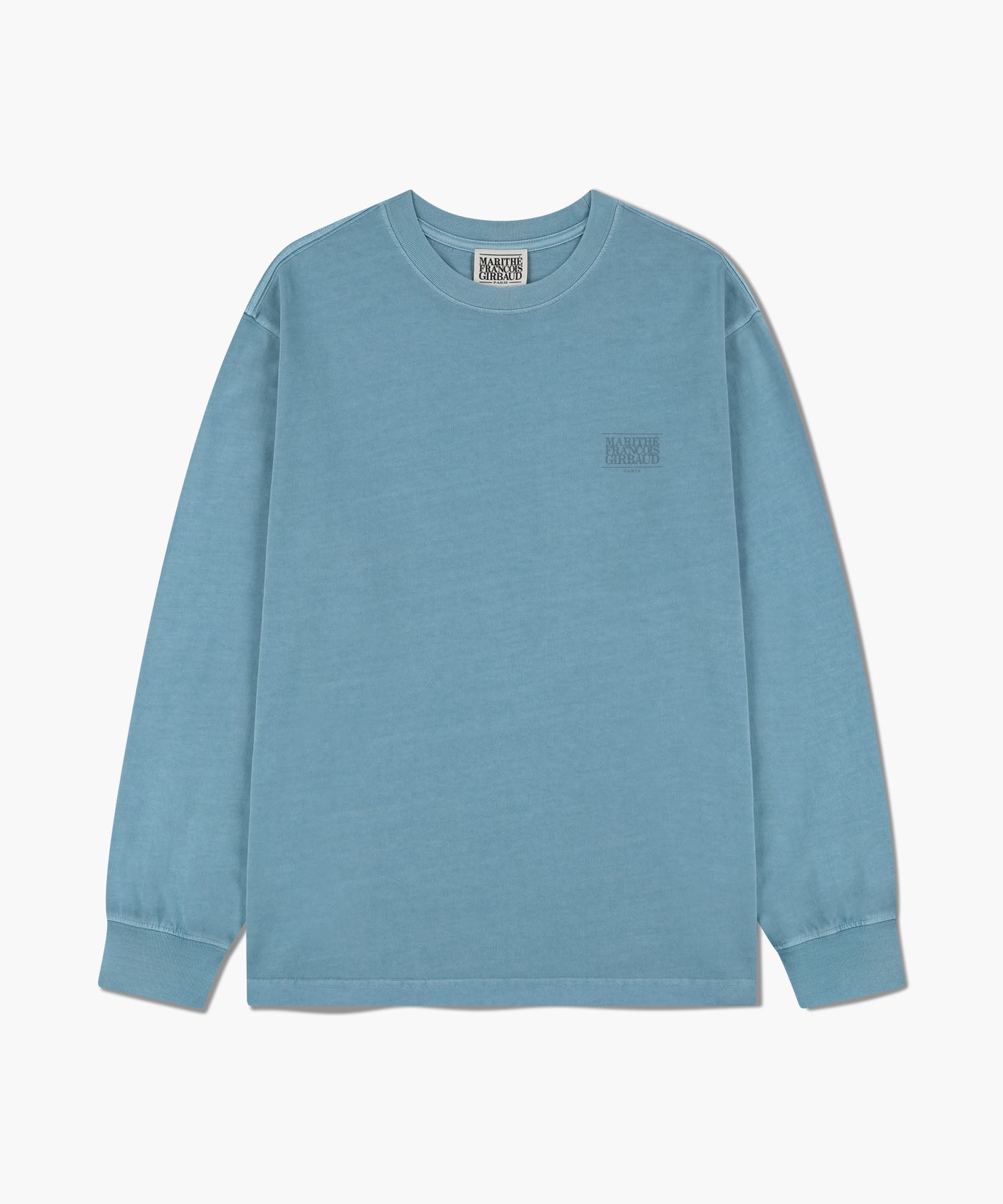 Marithe & Francois Girbaud - Back Point Classic Logo Dyeing Long Sleeve (Stone Blue) product image 1 | TRAB K-Fashion Australia