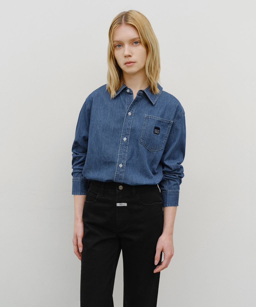 Marithe & Francois Girbaud - Logo Denim Shirt (Blue) product image 1 | TRAB K-Fashion Australia