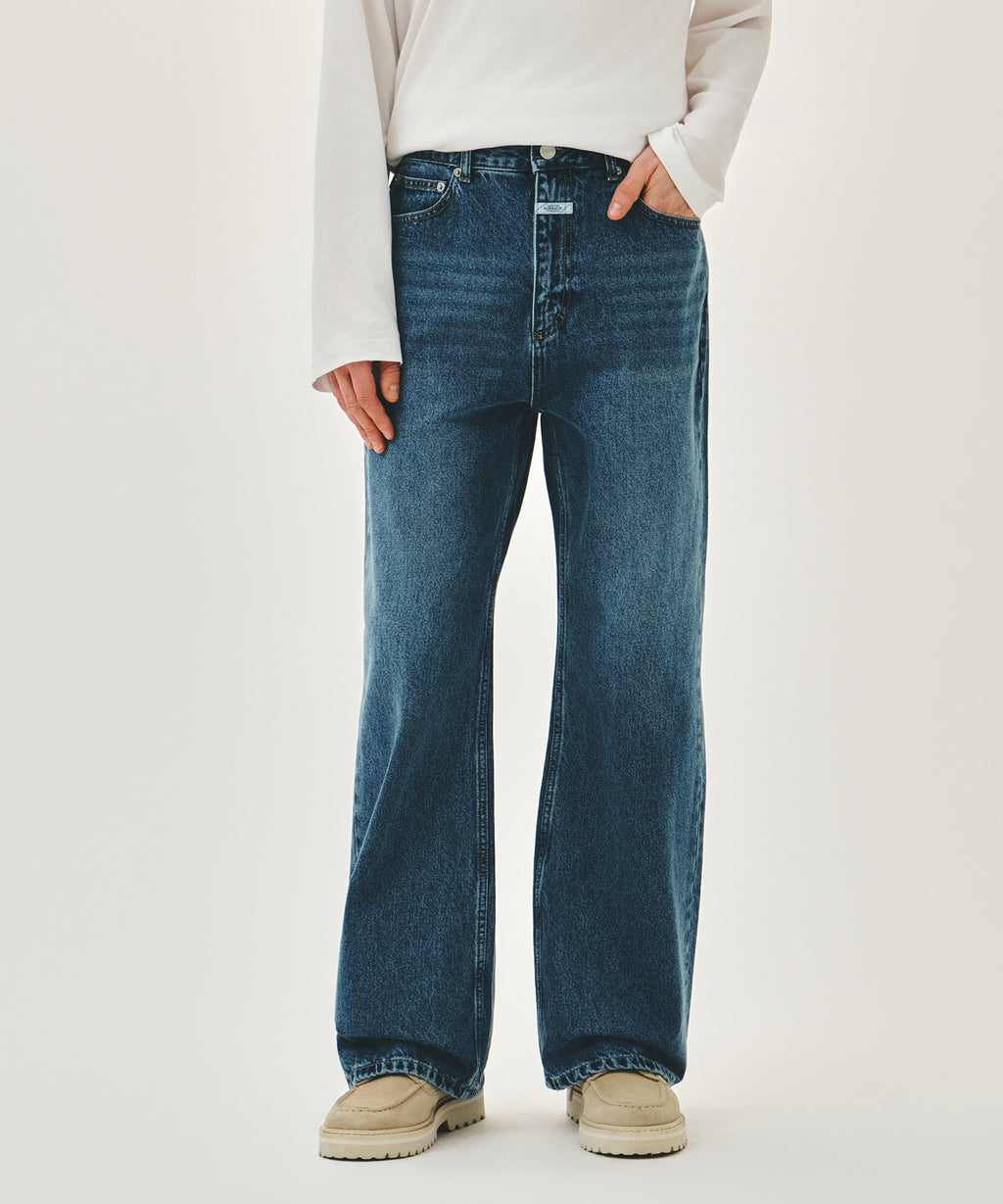 Marithe & Francois Girbaud - Relaxed Fit Boots-cut Denim Pants (Blue) product image 1 | TRAB K-Fashion Australia