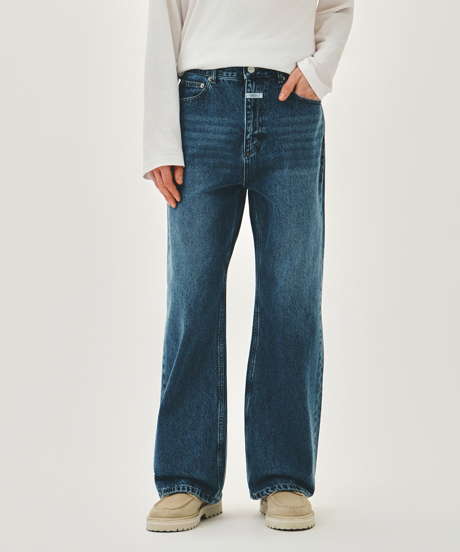 Marithe & Francois Girbaud - Relaxed Fit Boots-cut Denim Pants (Blue) product image 1 | TRAB K-Fashion Australia