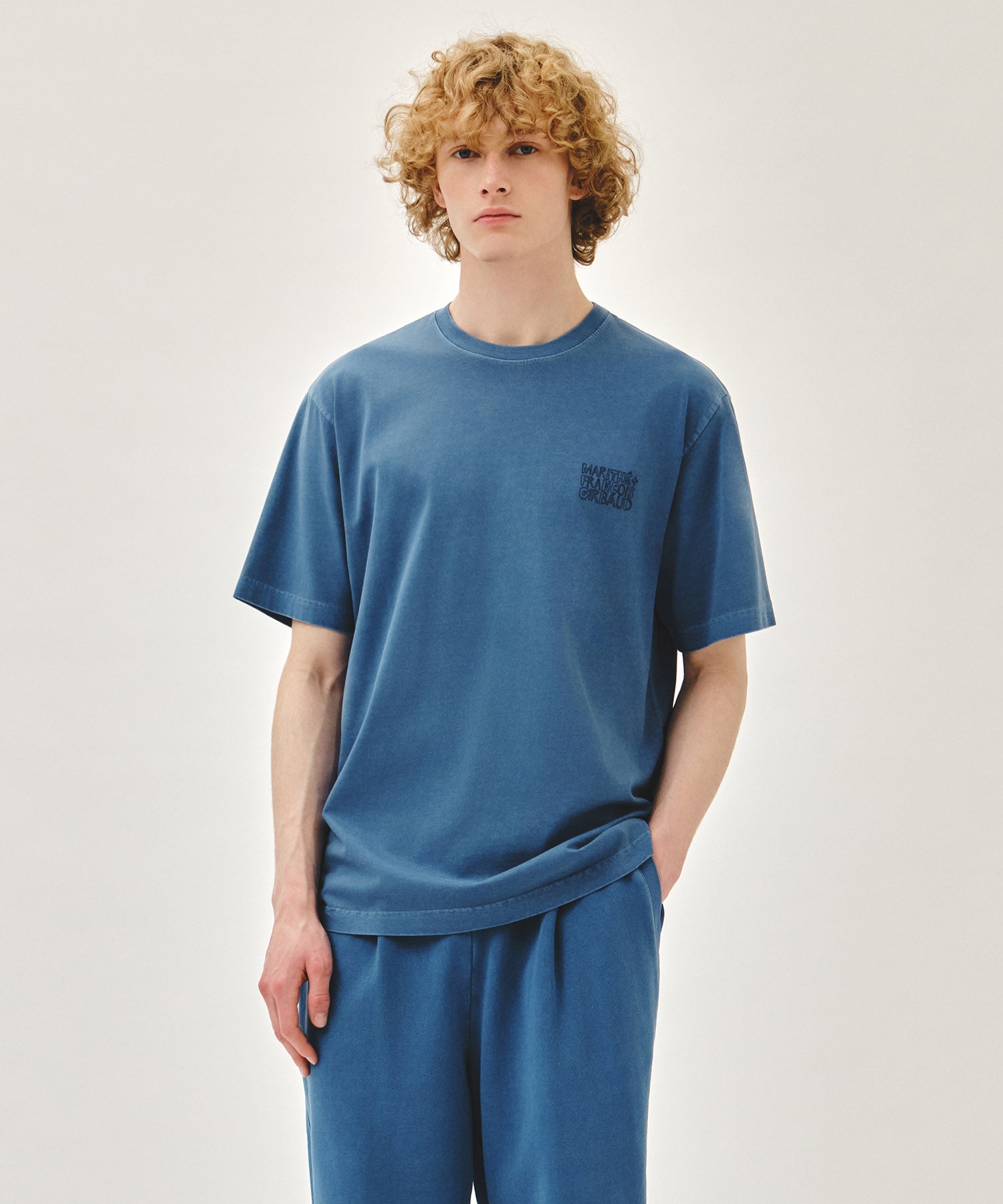Marithe & Francois Girbaud - Drawing Logo Dyeing Tee (Blue) product image 1 | TRAB K-Fashion Australia