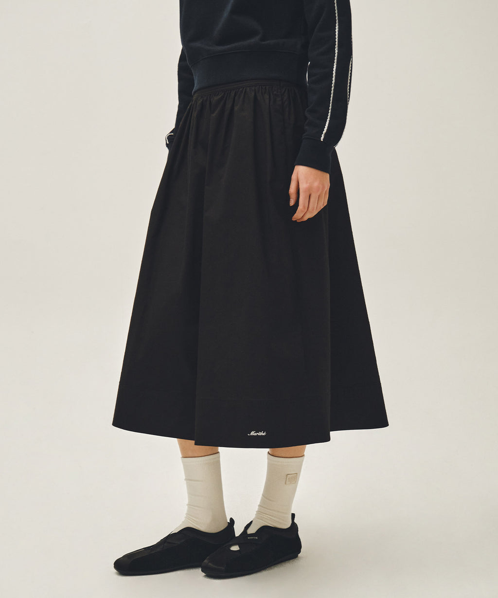 Marithe & Francois Girbaud - Cotton Waist Wrinkle Skirt (Black) product image 1 | TRAB K-Fashion Australia